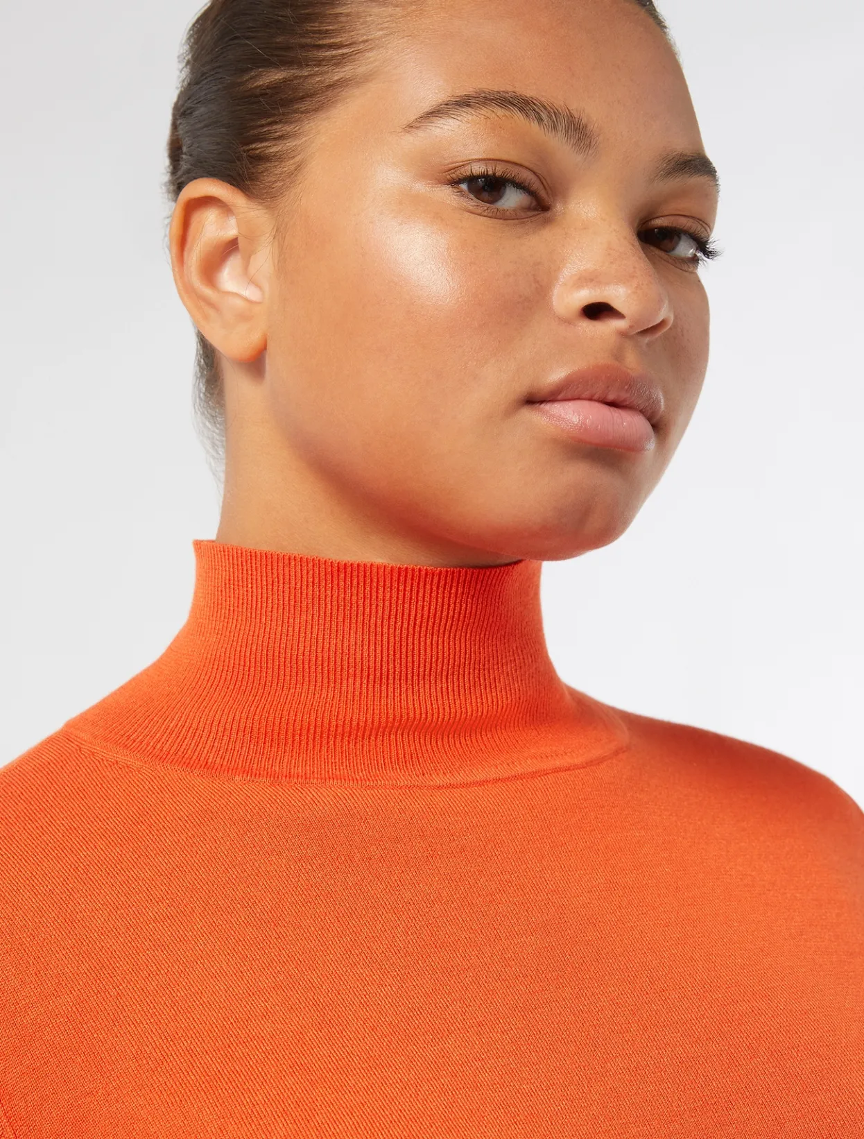 Knitwear | Knitwear | Marina Rinaldi Stretch viscose turtleneck RUST