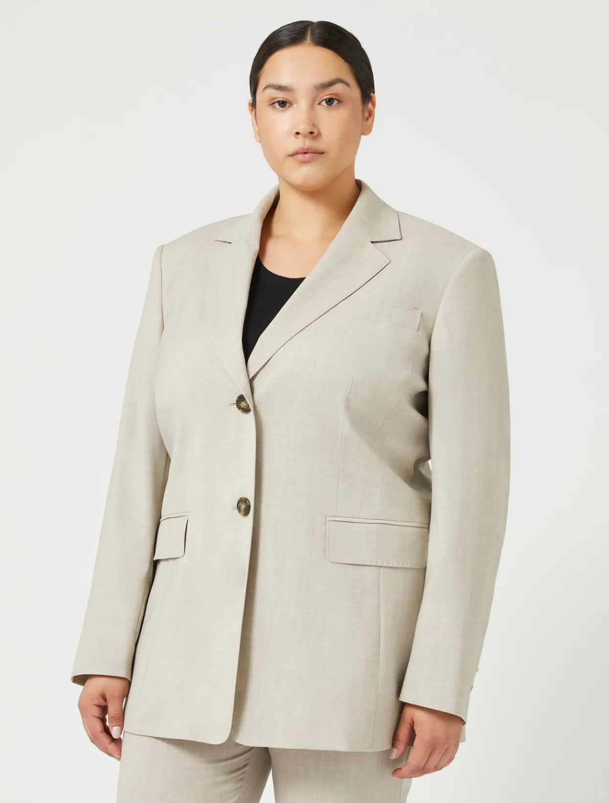 Jacket & Blazers | Jacket & Blazers | Marina Rinaldi Stretch wool canvas blazer BEIGE