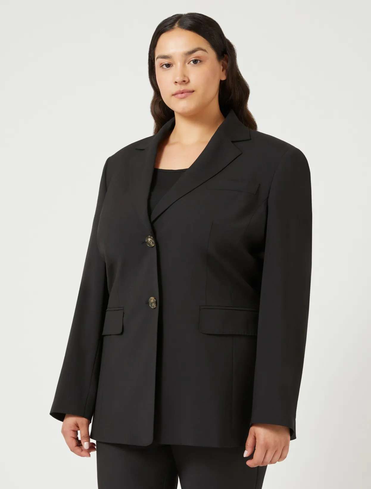 Jacket & Blazers | Jacket & Blazers | Marina Rinaldi Stretch wool canvas blazer BLACK