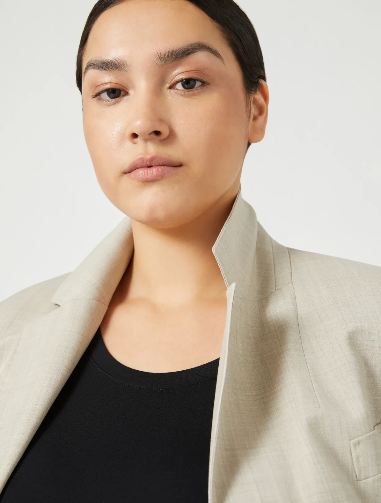 Jacket & Blazers | Jacket & Blazers | Marina Rinaldi Stretch wool canvas blazer BEIGE