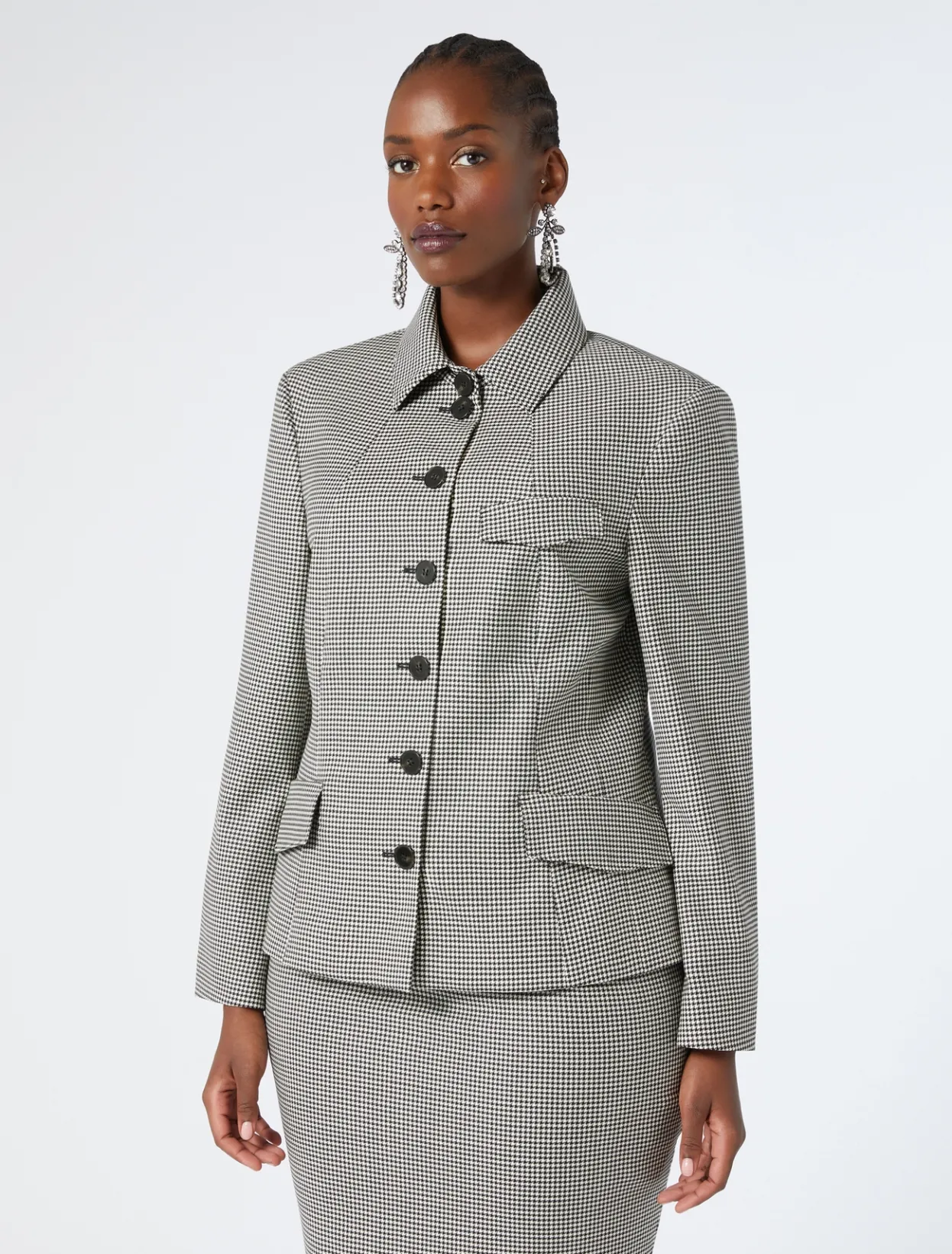 Jacket & Blazers | Jacket & Blazers | Marina Rinaldi Stretch wool twill jacket BLACKWHITE