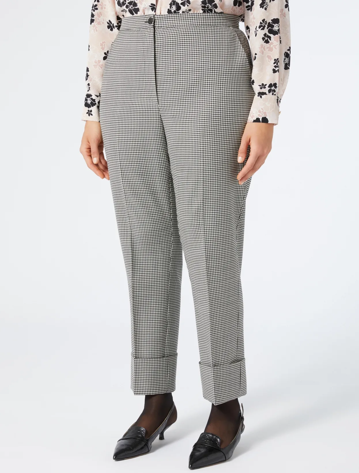 Trousers & Jeans | Trousers & Jeans | Marina Rinaldi Stretch wool twill trousers BLACKWHITE