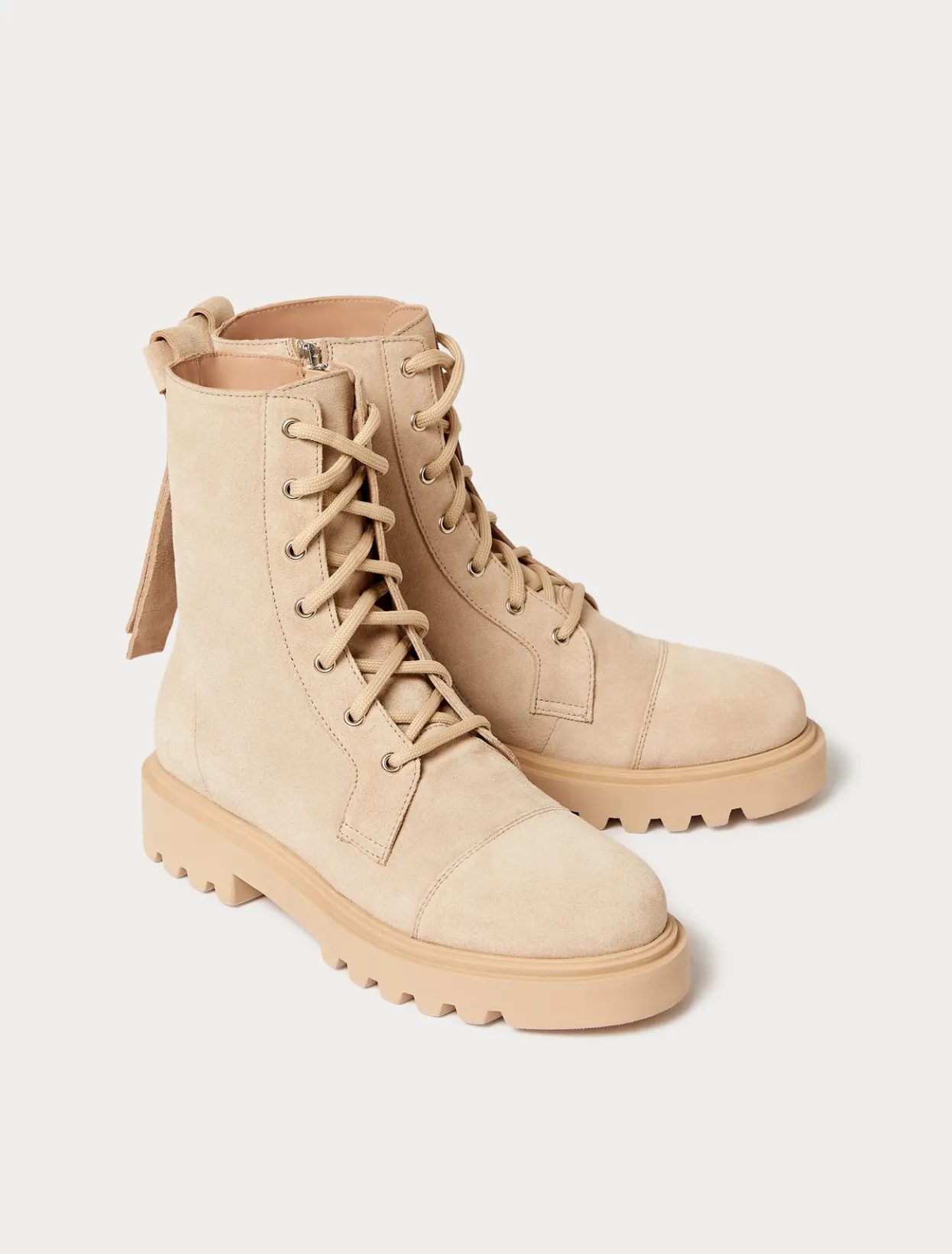 Accessories | Accessories | Marina Rinaldi Suede combat boots BEIGE