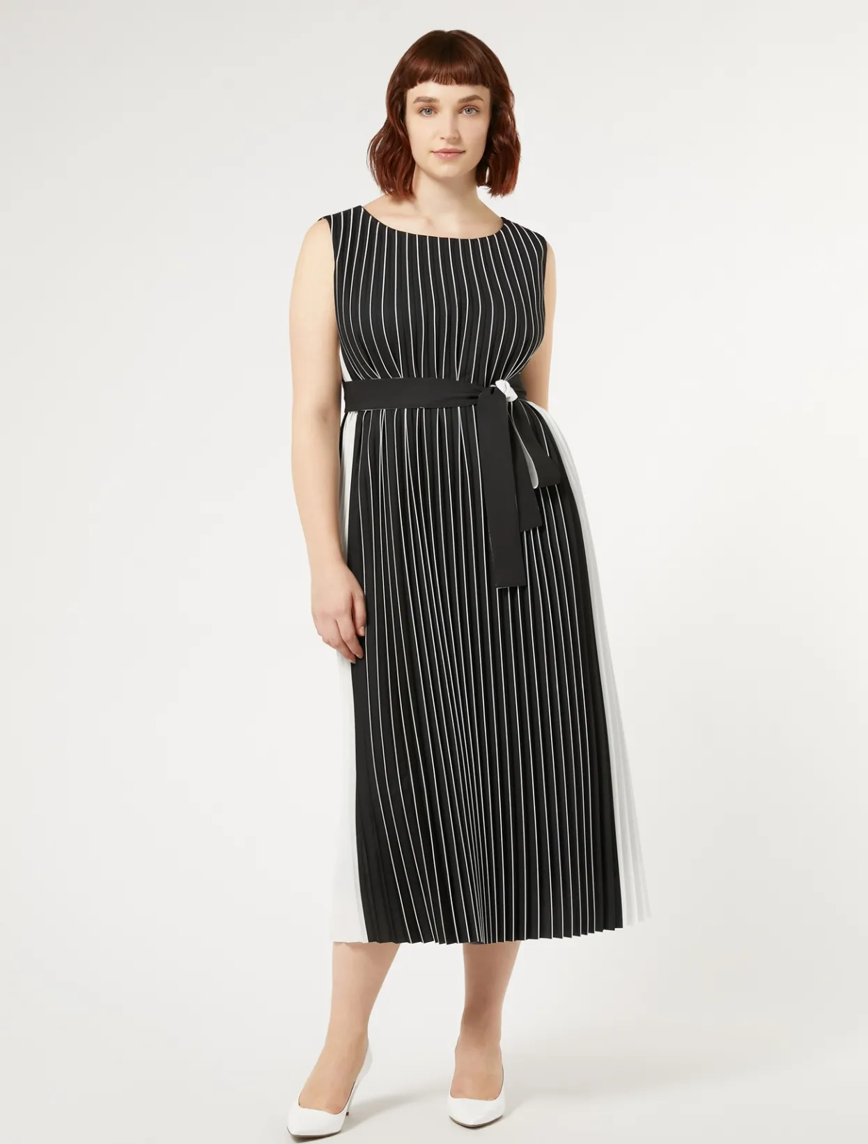 Dresses | Dresses | Marina Rinaldi Sunray-pleated long dress BLACKWHITE