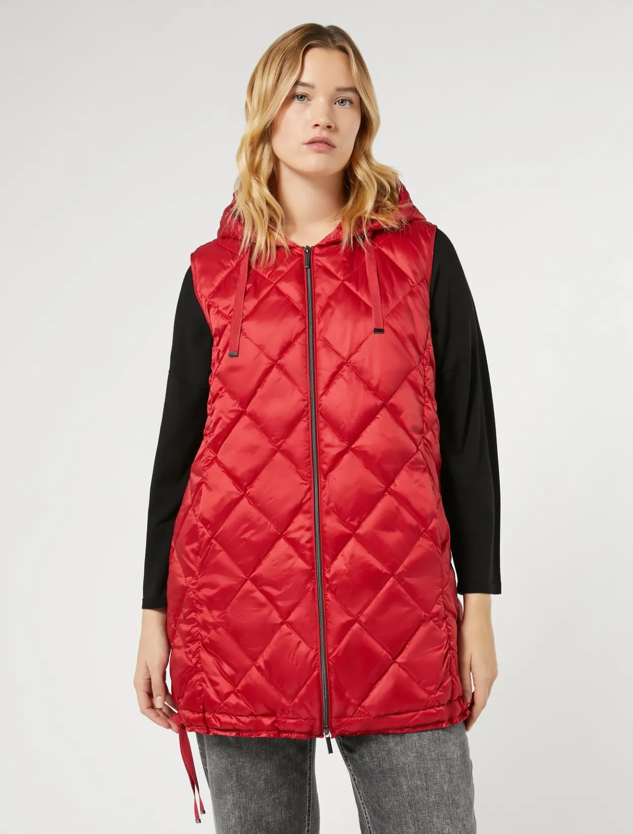 Down Jackets | Down Jackets | Marina Rinaldi Technical fabric gilet RED