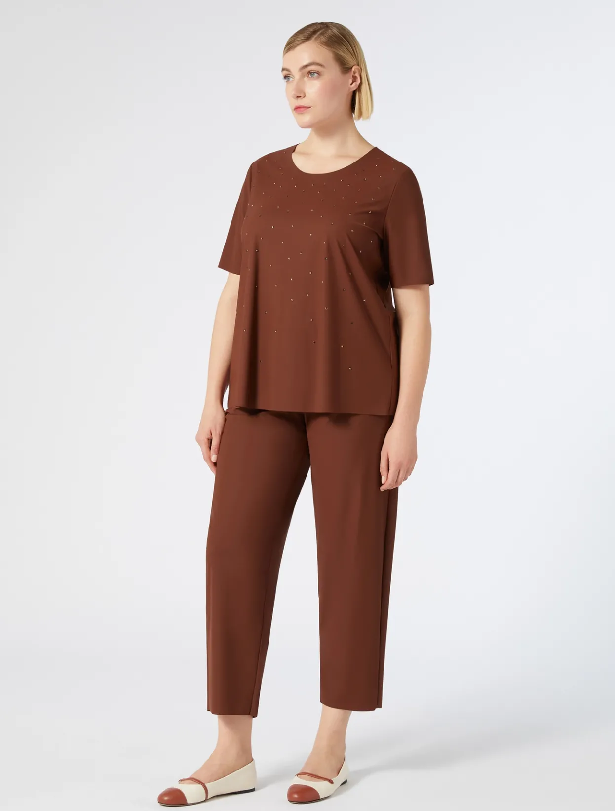 Trousers & Jeans | Trousers & Jeans | Marina Rinaldi Technical jersey trousers COPPER