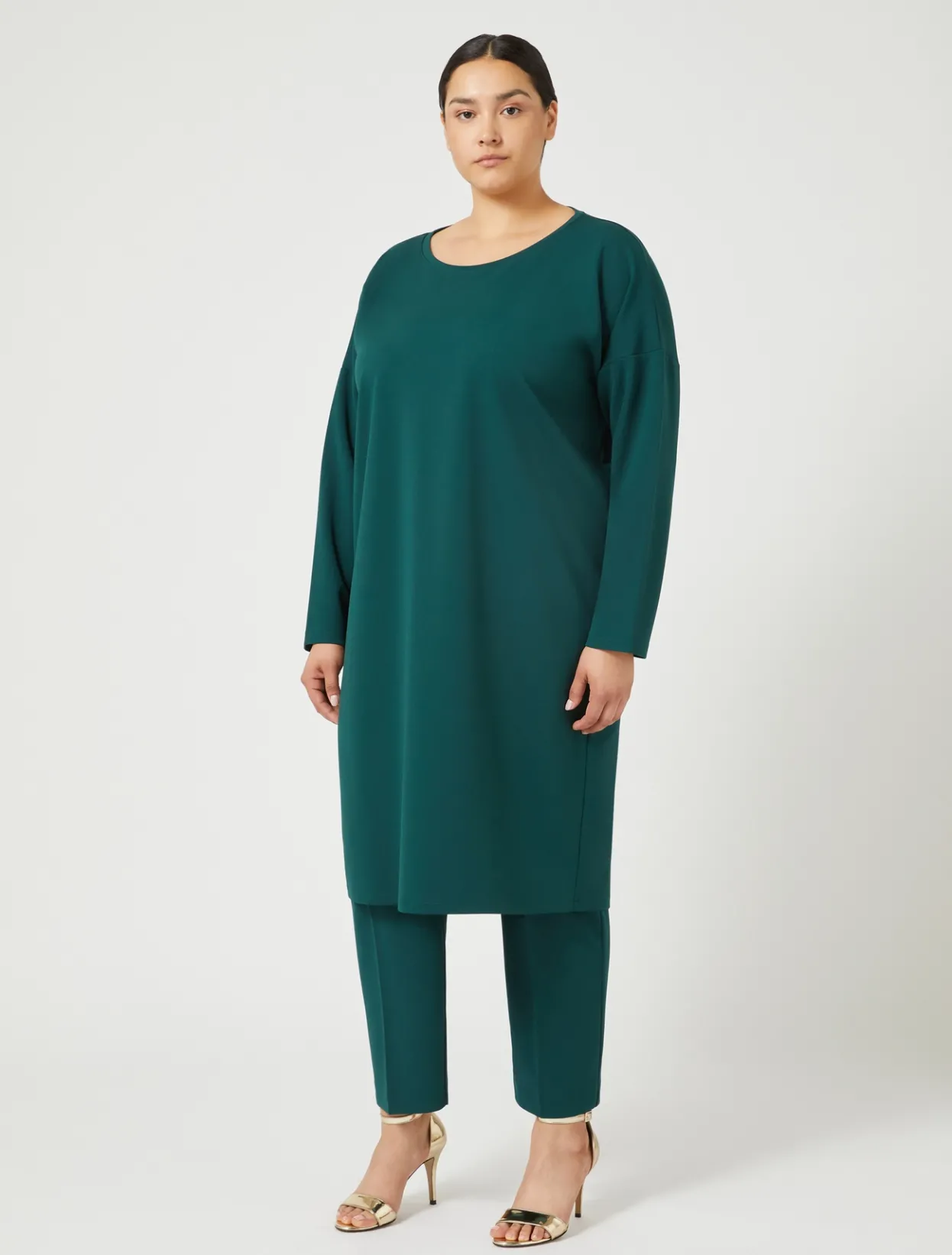 Dresses | Dresses | Marina Rinaldi Technical-fabric dress DARKGREEN