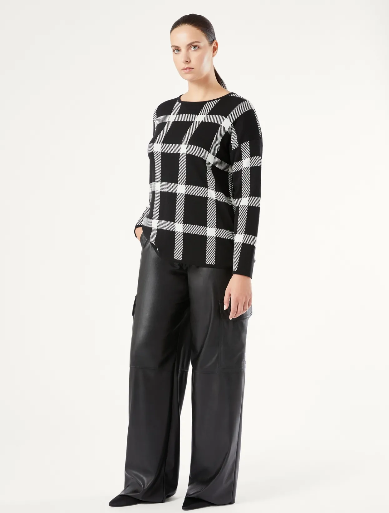 Trousers & Jeans | Trousers & Jeans | Marina Rinaldi Technical-fabric trousers BLACK