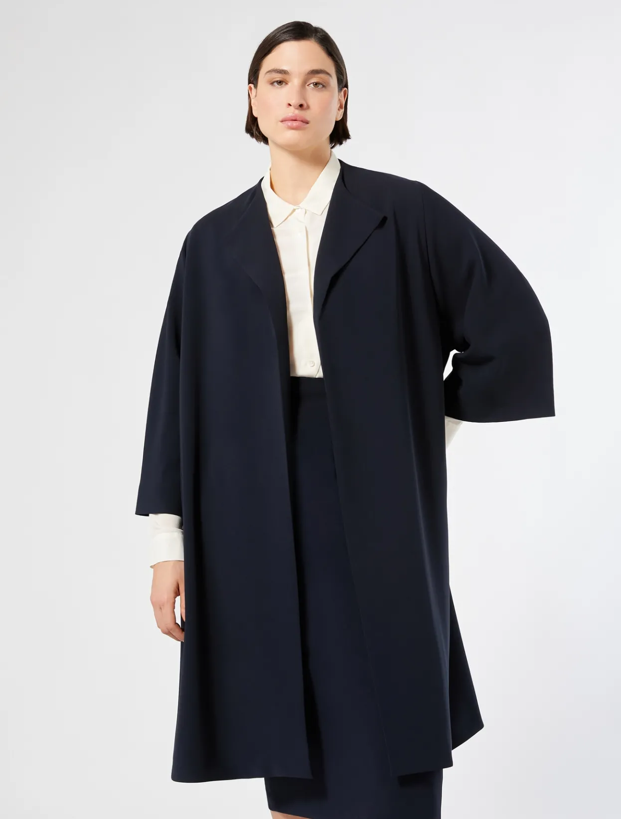 Jackets | Coats | Marina Rinaldi Triacetate cady duster coat MIDNIGHTBLUE