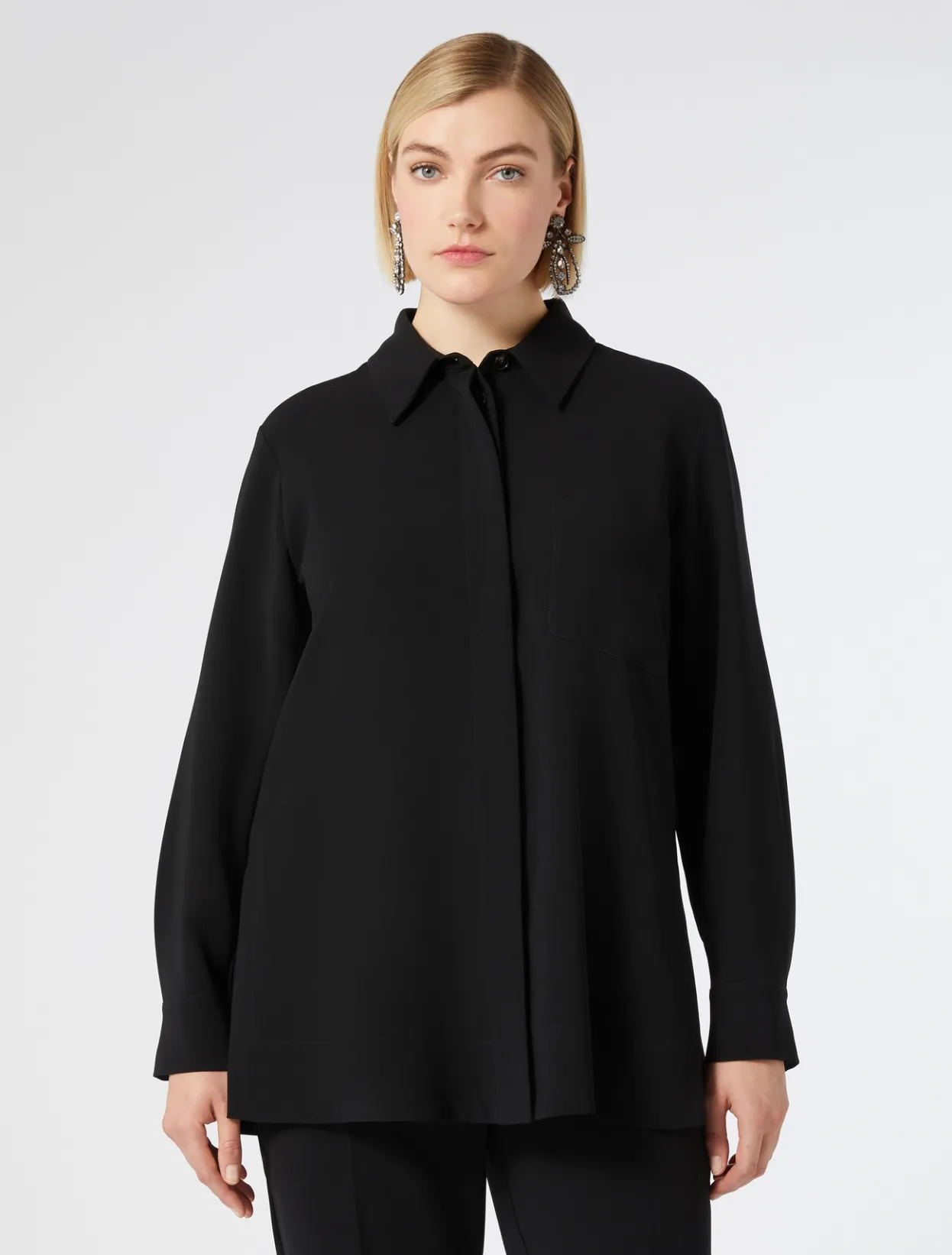 Blouses & Shirts | Blouses & Shirts | Marina Rinaldi Triacetate cady shirt BLACK