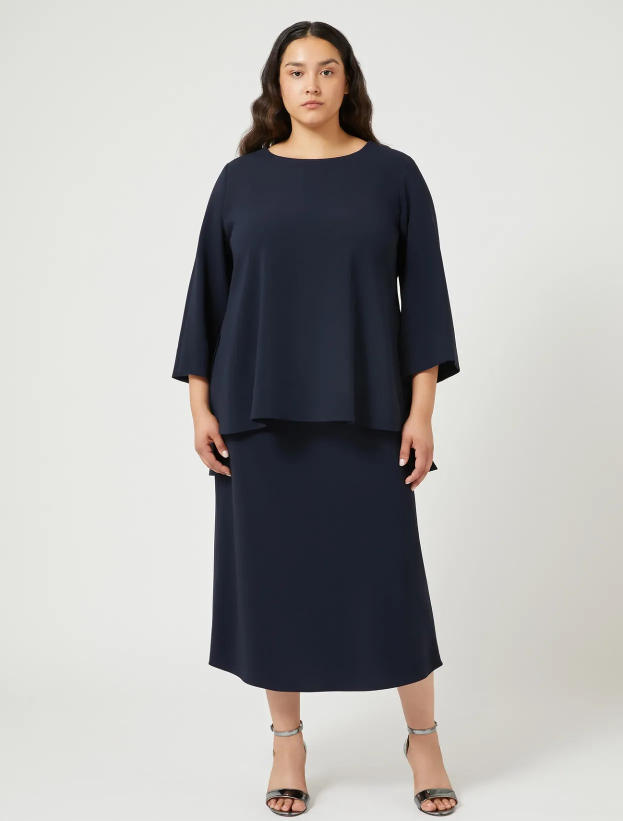 Skirts | Skirts | Marina Rinaldi Triacetate cady skirt MIDNIGHTBLUE