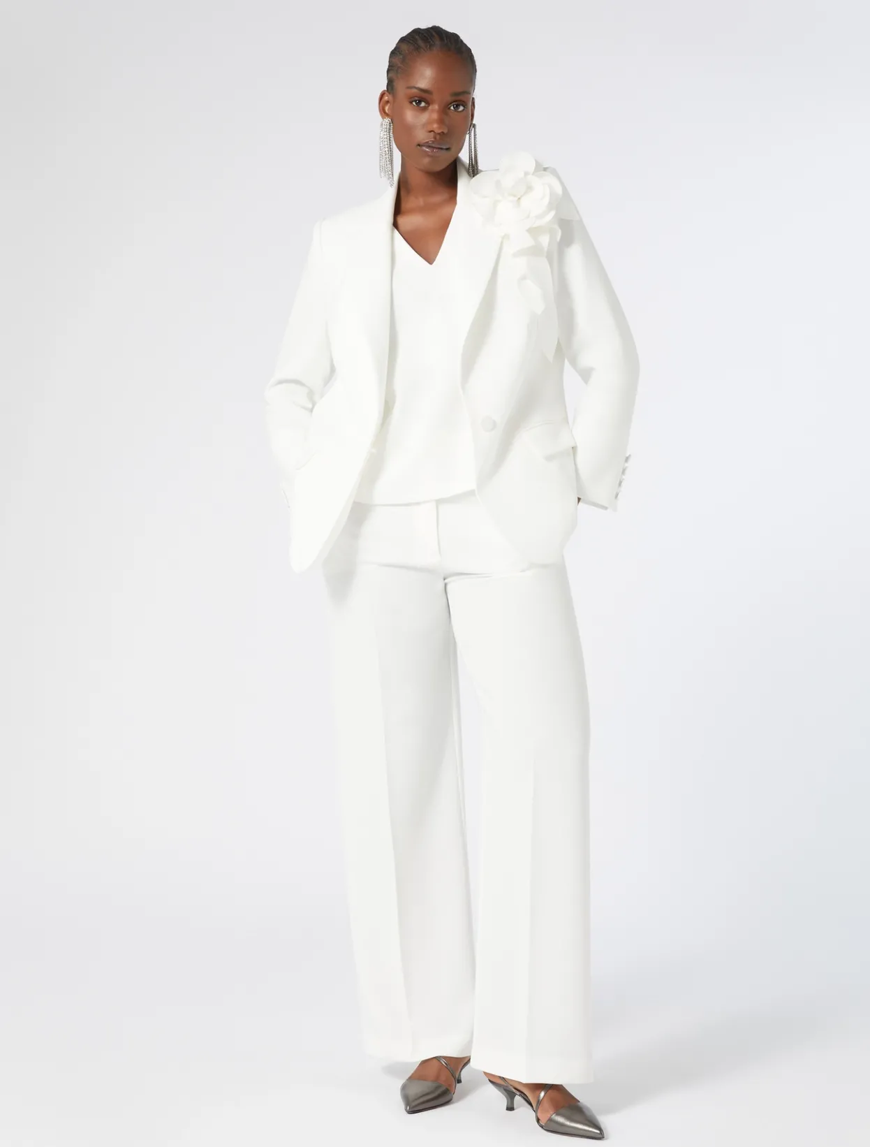 Trousers And Skirts | Trousers & Jeans | Marina Rinaldi Triacetate cady trousers WHITE