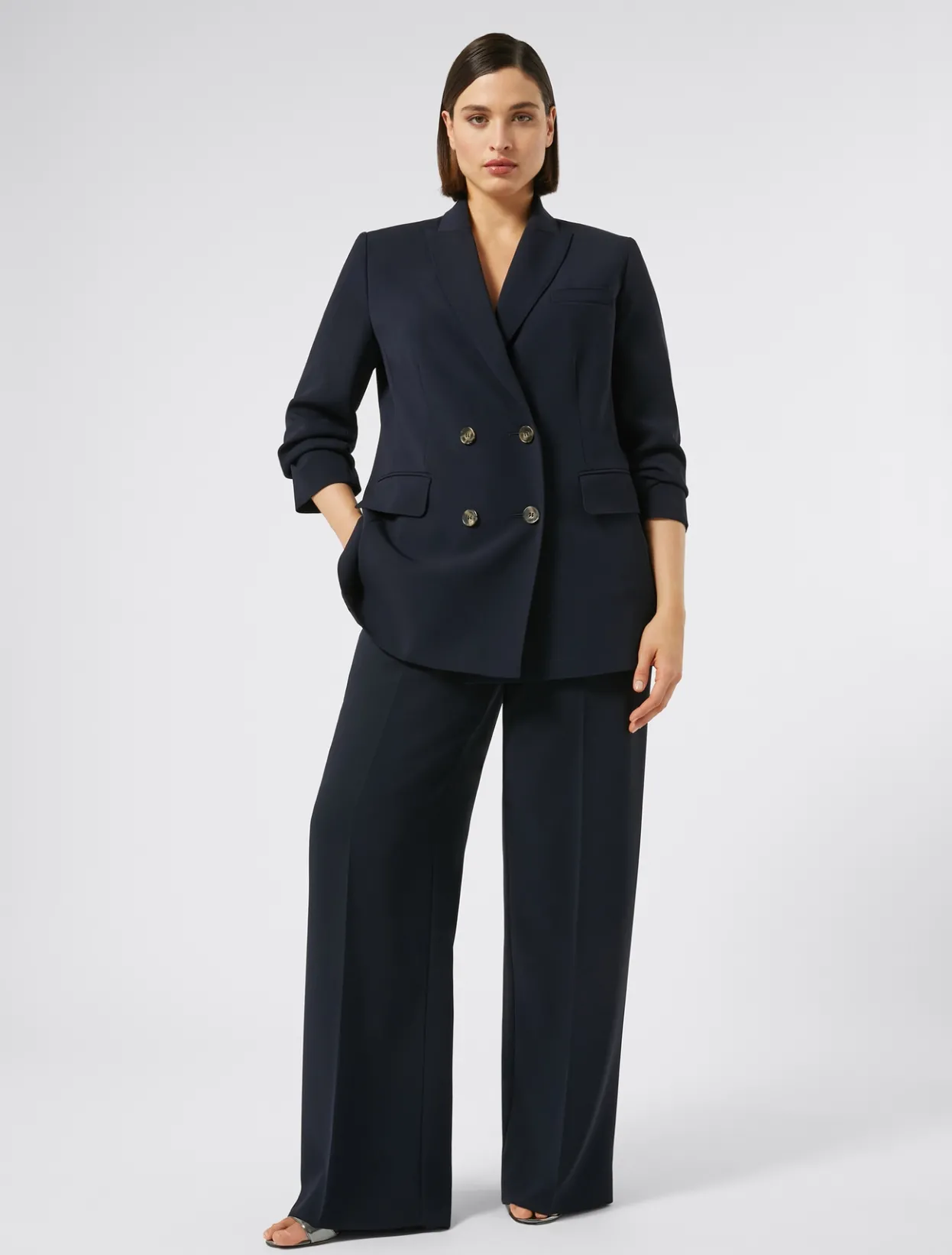 Trousers And Skirts | Trousers & Jeans | Marina Rinaldi Triacetate cady trousers MIDNIGHTBLUE