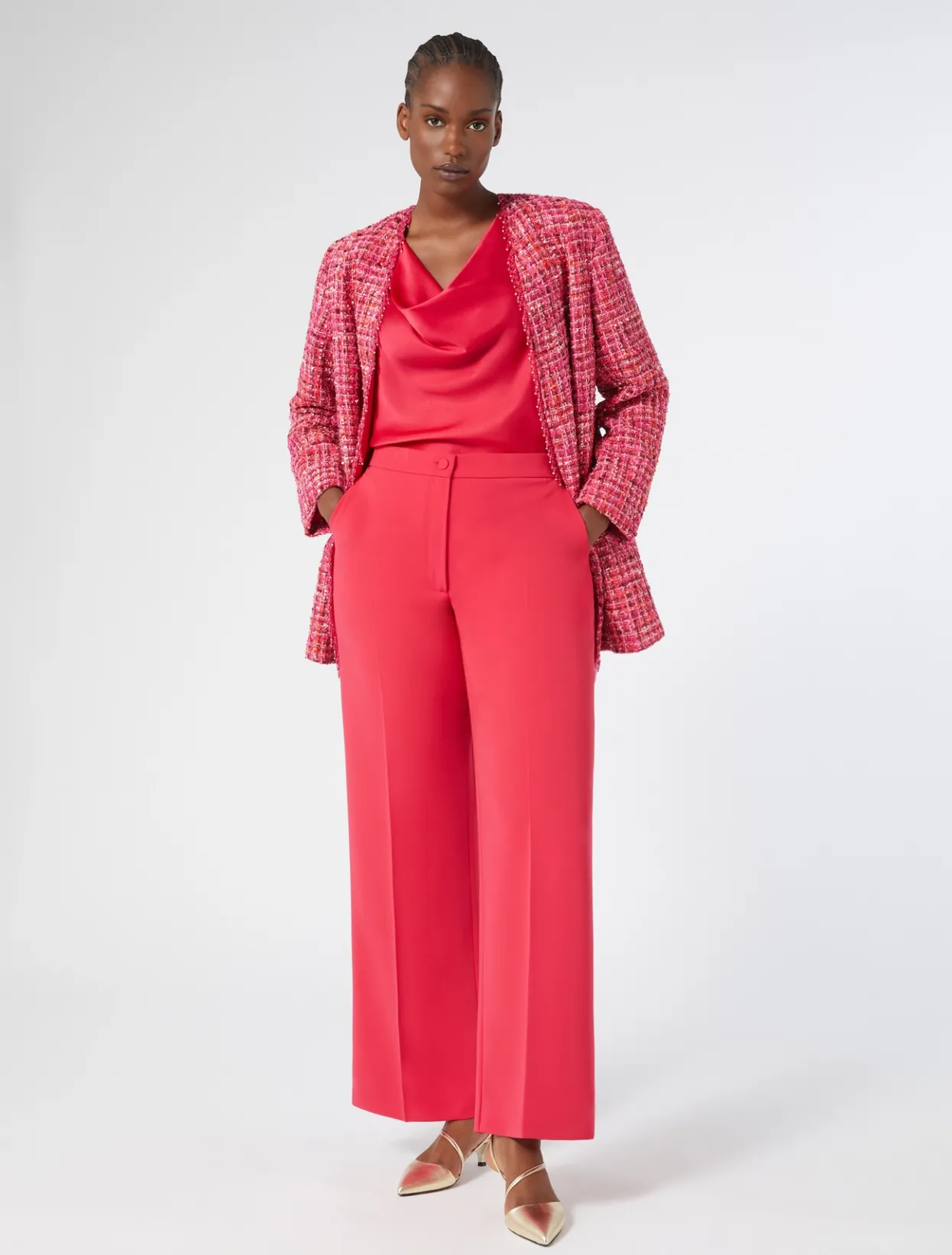 Trousers And Skirts | Trousers & Jeans | Marina Rinaldi Triacetate cady trousers FUCHSIA