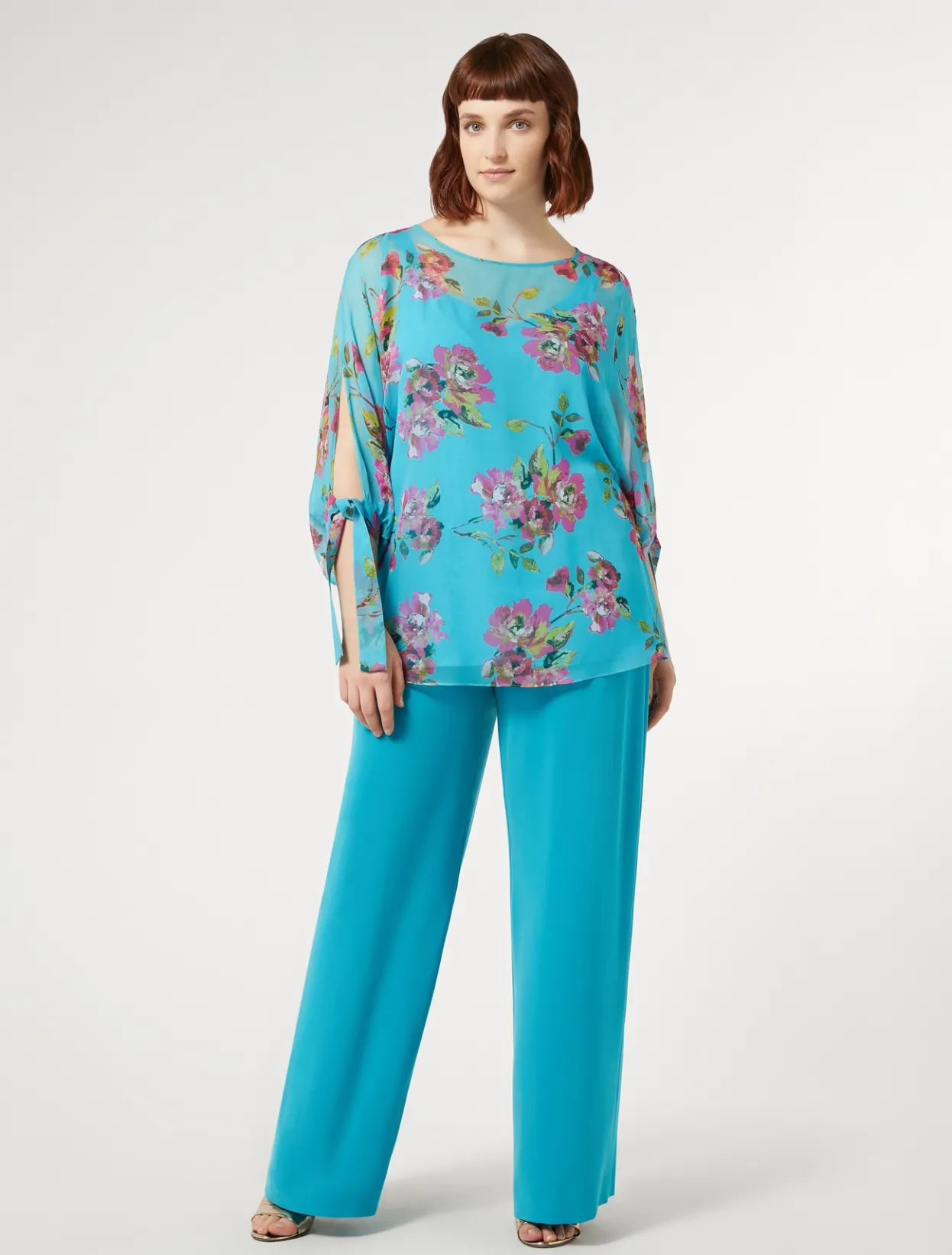 Trousers And Skirts | Trousers & Jeans | Marina Rinaldi Triacetate cady trousers TURQUOISE