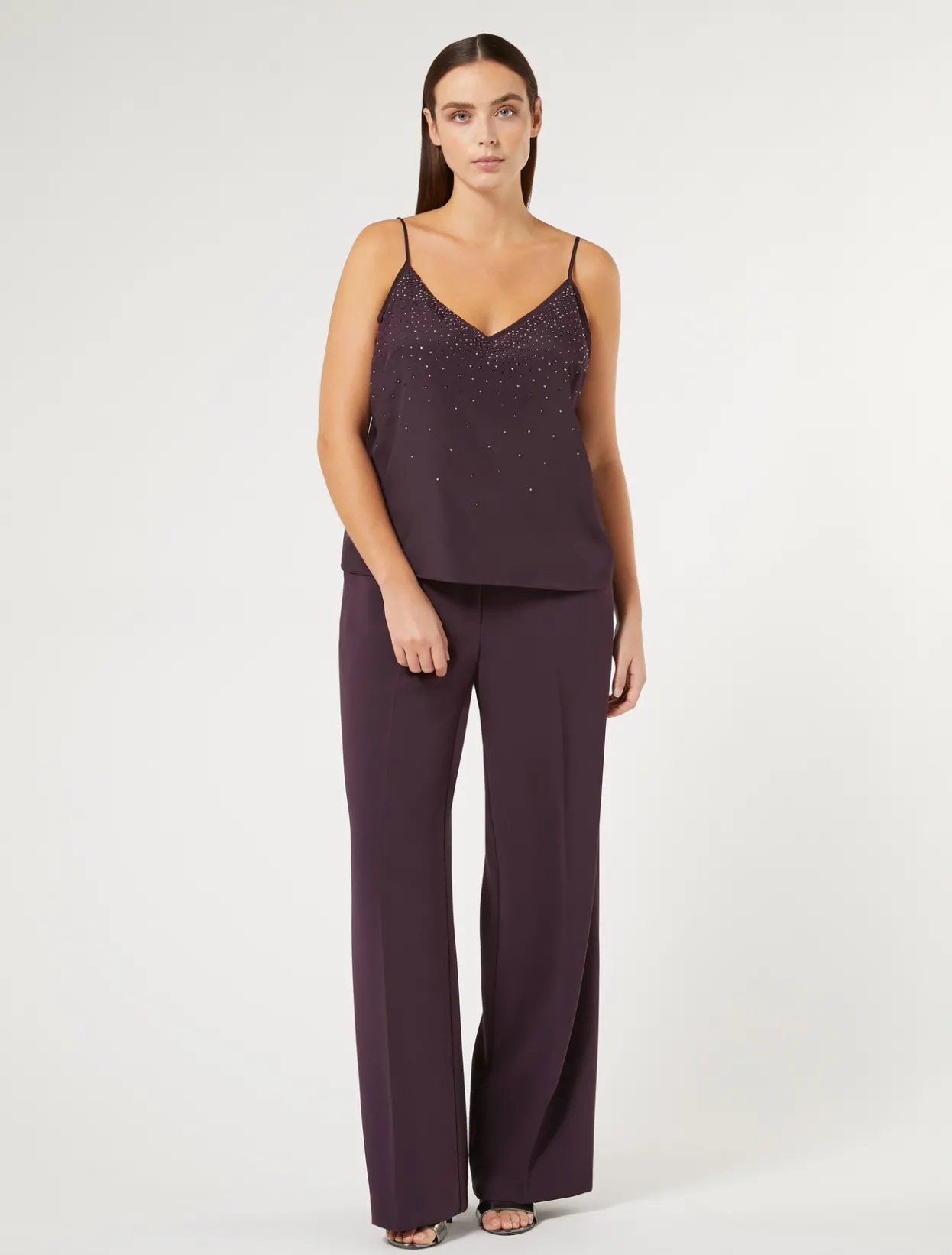 Trousers And Skirts | Trousers & Jeans | Marina Rinaldi Triacetate cady trousers BORDEAUX