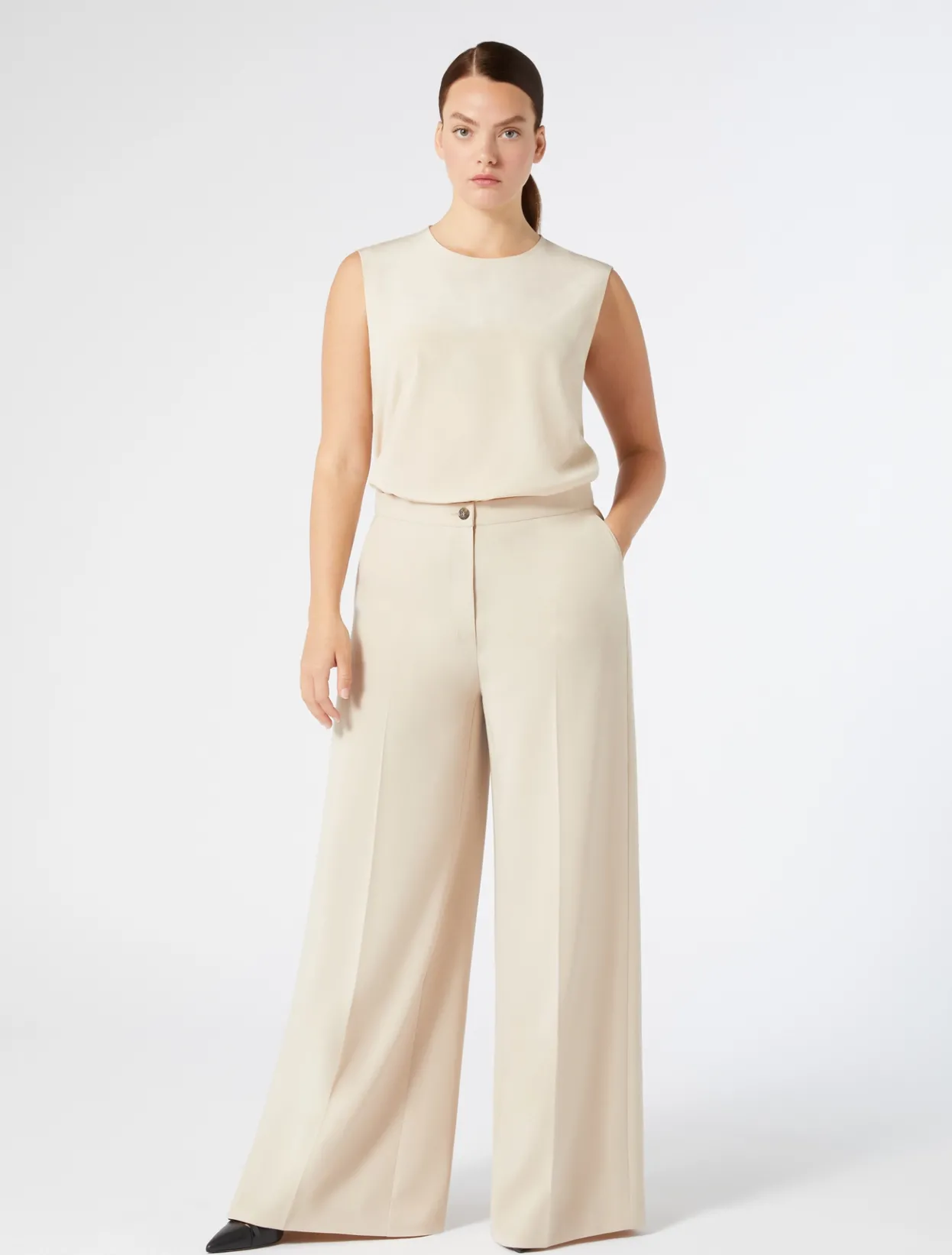 Trousers & Jeans | Trousers & Jeans | Marina Rinaldi Triacetate cady trousers BEIGE