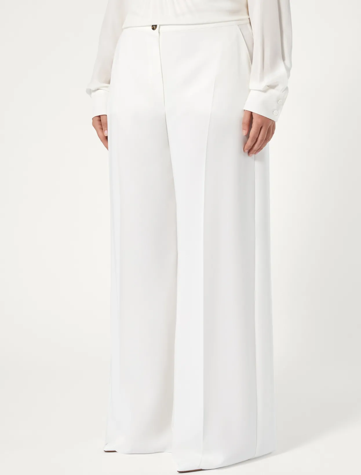 Trousers & Jeans | Trousers & Jeans | Marina Rinaldi Triacetate cady trousers WHITE