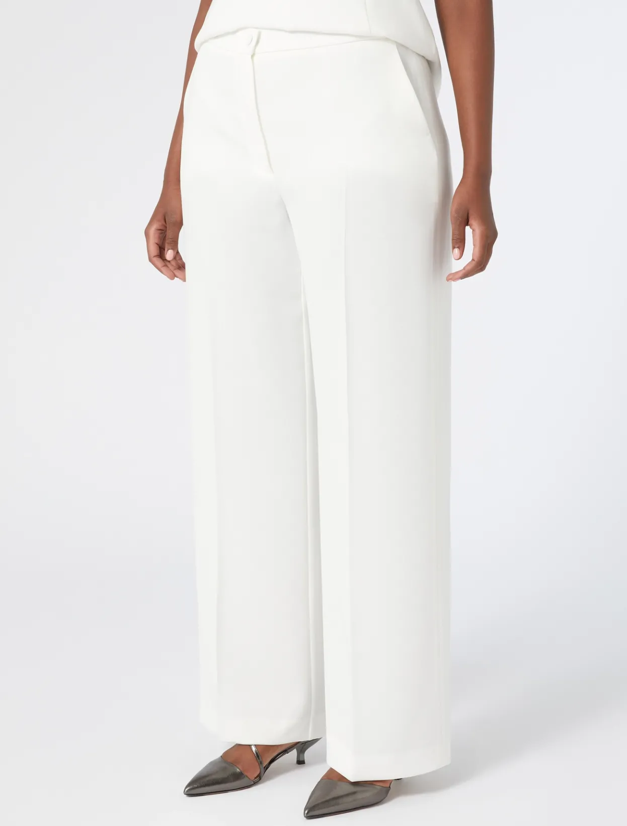 Trousers And Skirts | Trousers & Jeans | Marina Rinaldi Triacetate cady trousers WHITE