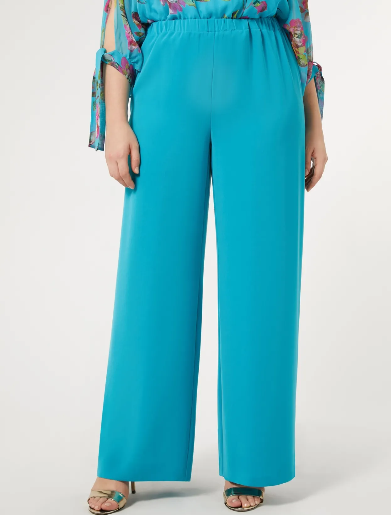 Trousers And Skirts | Trousers & Jeans | Marina Rinaldi Triacetate cady trousers TURQUOISE