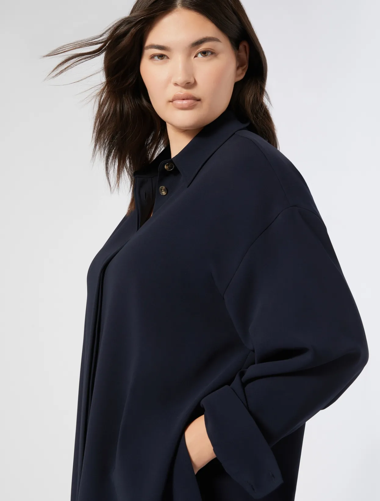 Blouses & Shirts | Blouses & Shirts | Marina Rinaldi Triacetate cady tunic MIDNIGHTBLUE