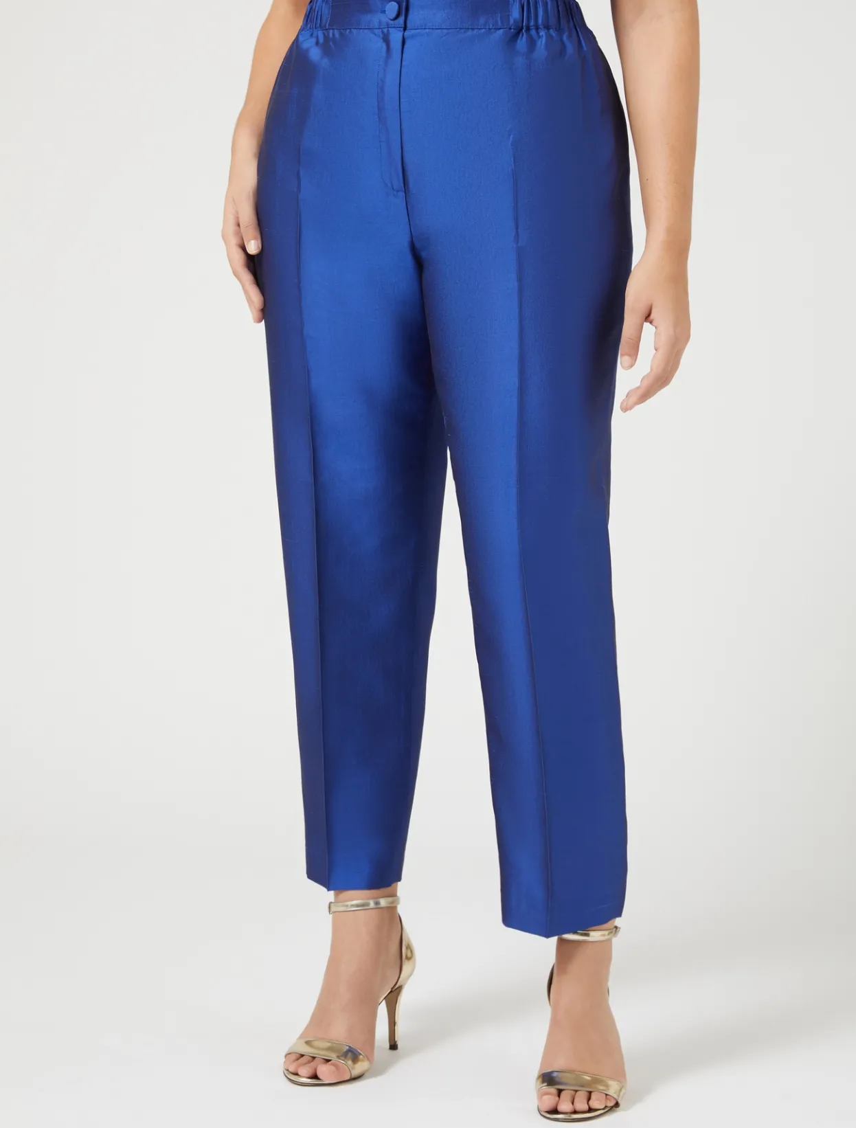 Trousers And Skirts | Trousers & Jeans | Marina Rinaldi Trousers in pure silk shantung PURPLE