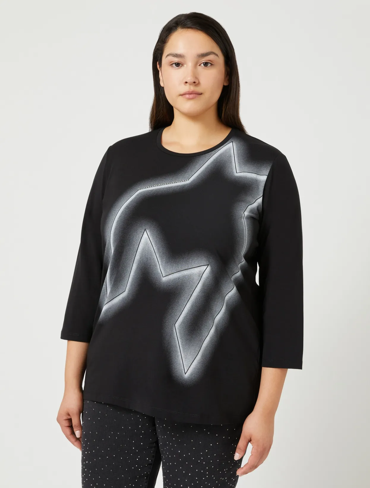 Tops & T-Shirts | Tops & T-Shirts | Marina Rinaldi T-shirt in stretch cotton jersey BLACK