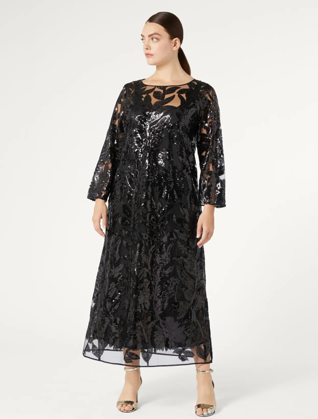 Dresses | Dresses | Marina Rinaldi Tulle dress with sequins BLACK