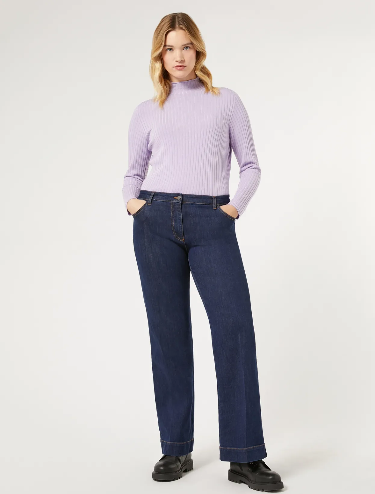 Trousers & Jeans | Trousers & Jeans | Marina Rinaldi Twill denim jeans MIDNIGHTBLUE