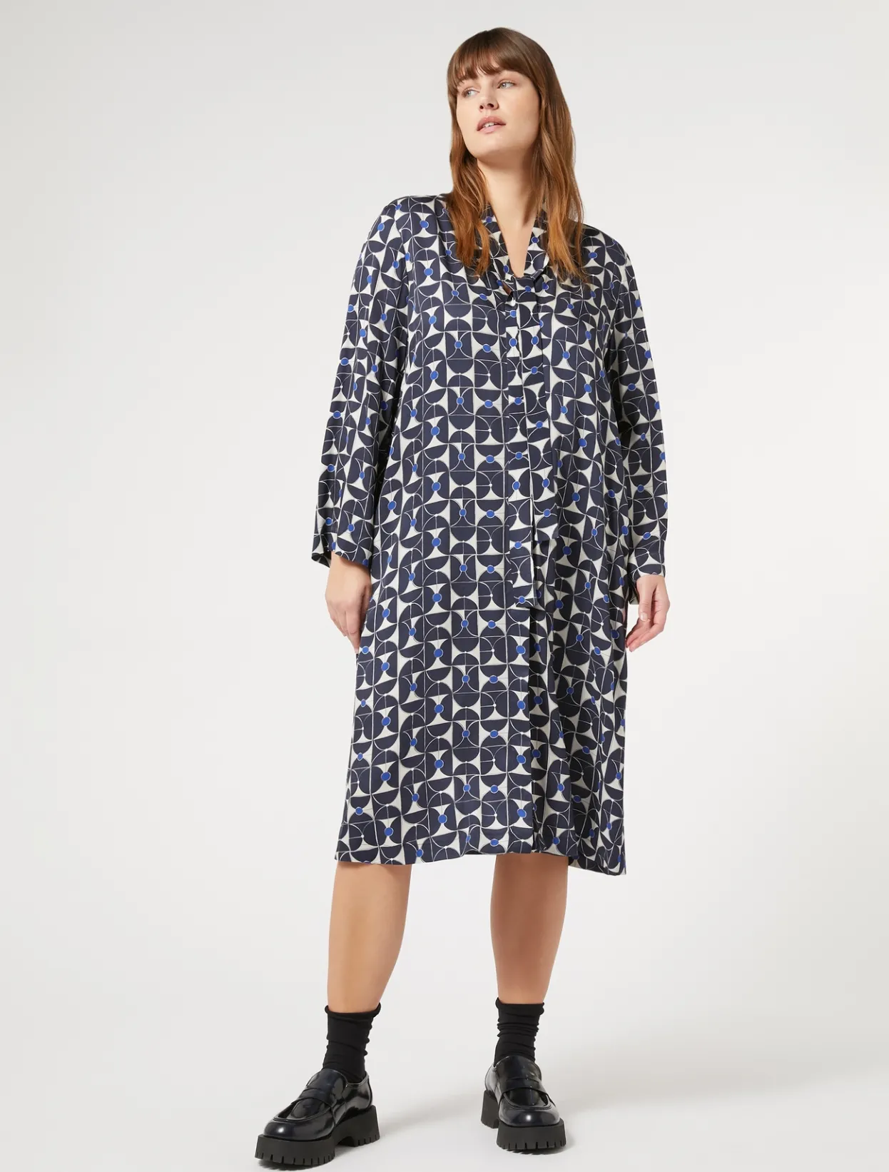 Dresses | Dresses | Marina Rinaldi Twill shirt dress ULTRAMARINE