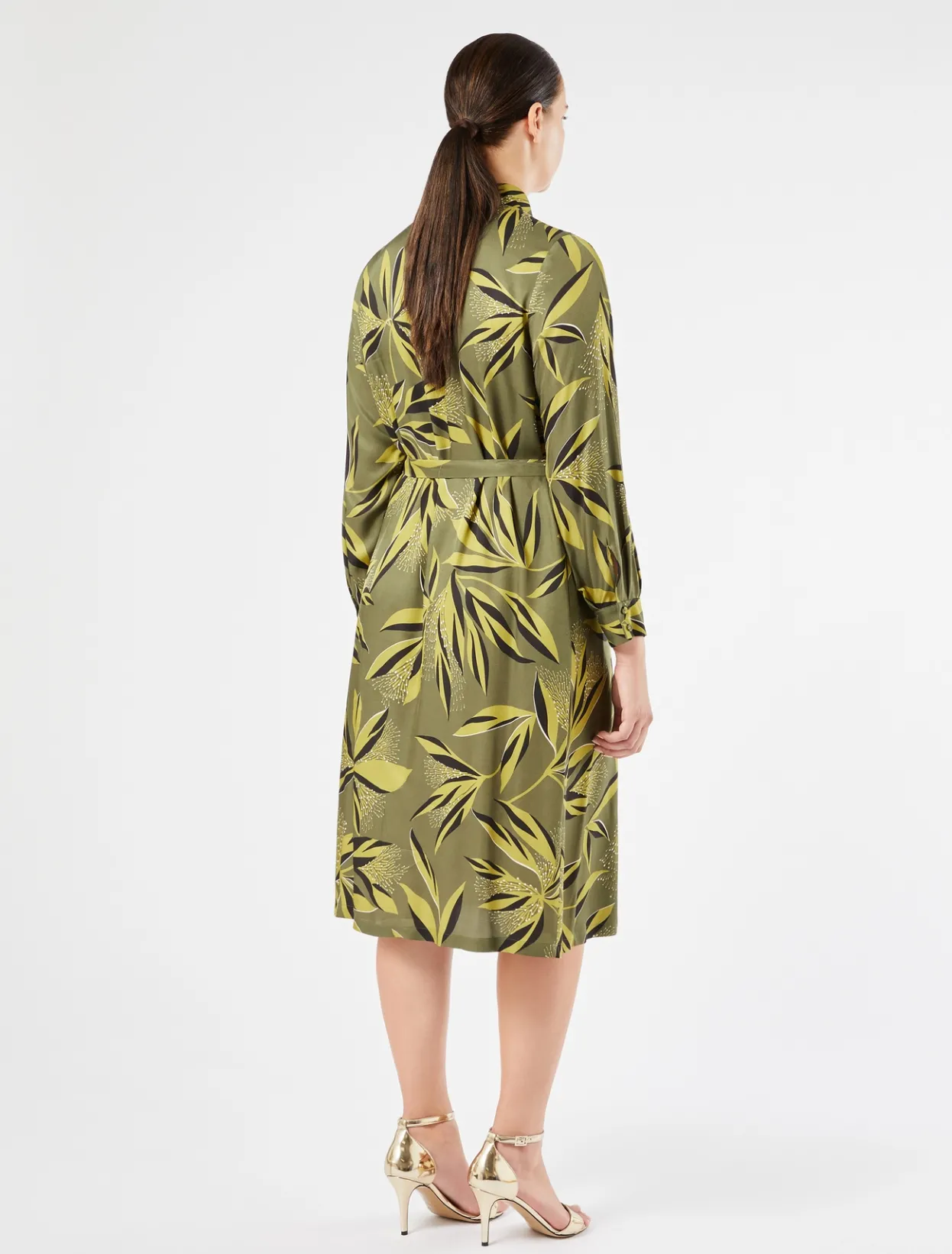 Dresses | Dresses | Marina Rinaldi Twill shirt dress MOSSGREEN