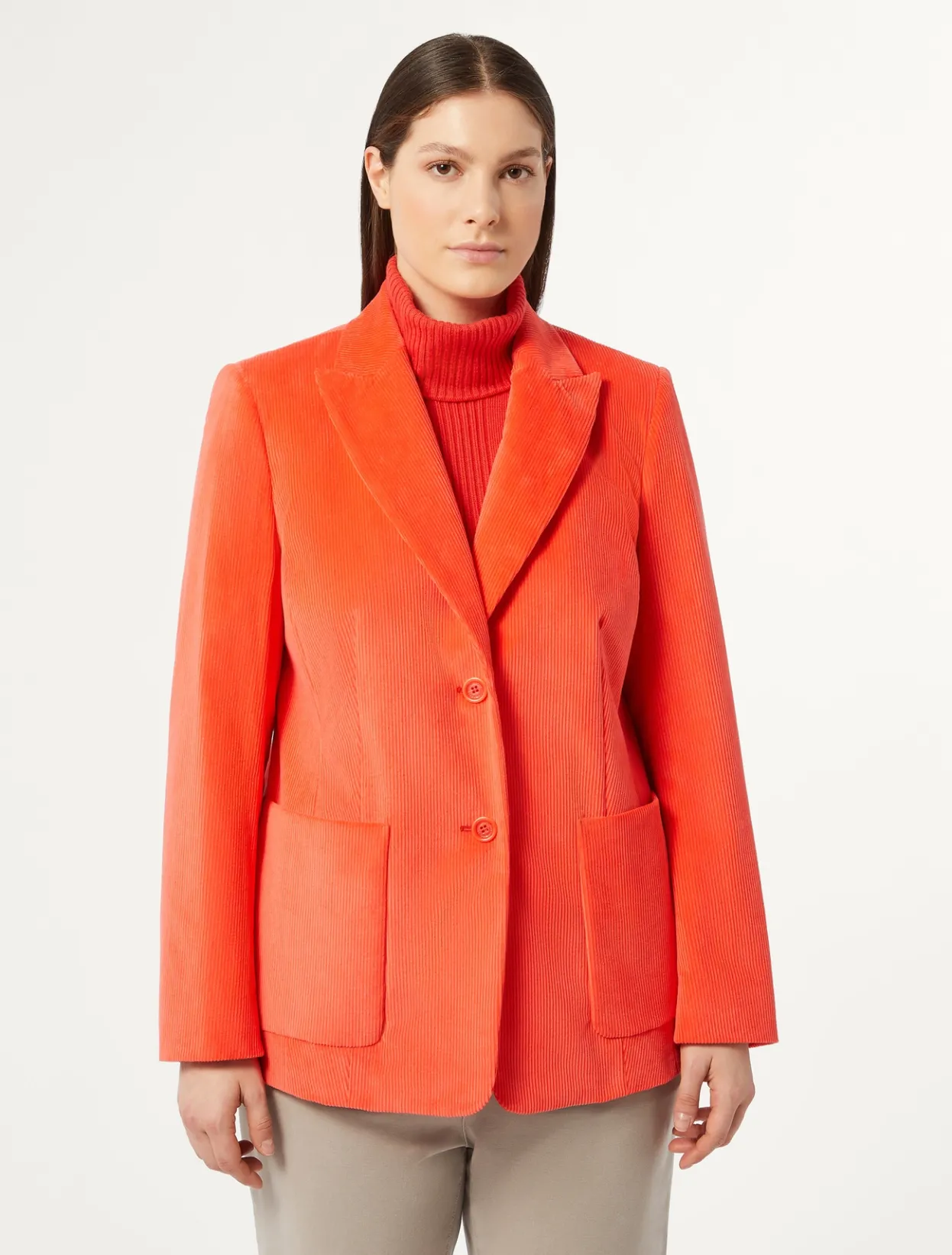 Jacket & Blazers | Jacket & Blazers | Marina Rinaldi Velvet blazer CORAL