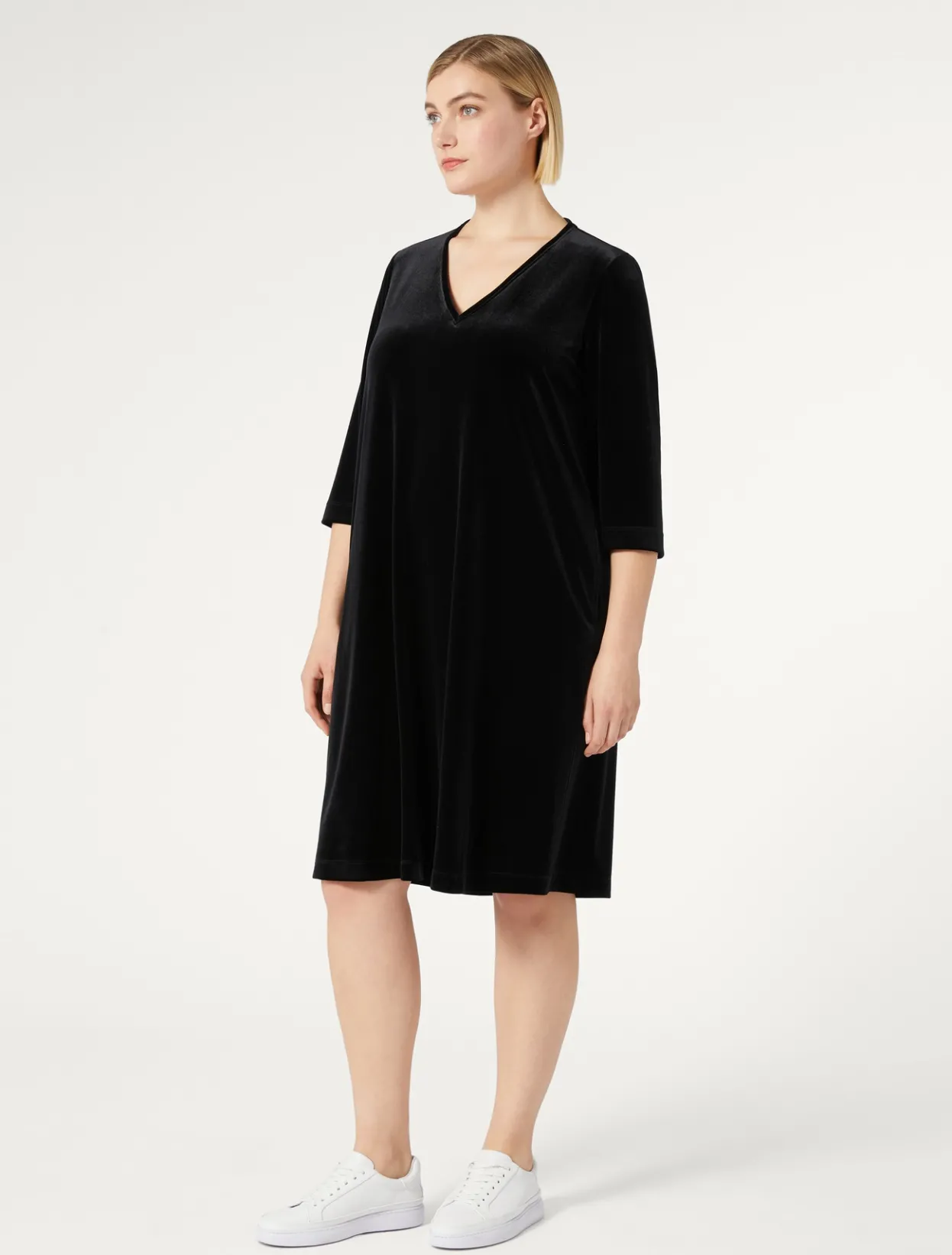 Dresses | Dresses | Marina Rinaldi Velvet jersey dress BLACK