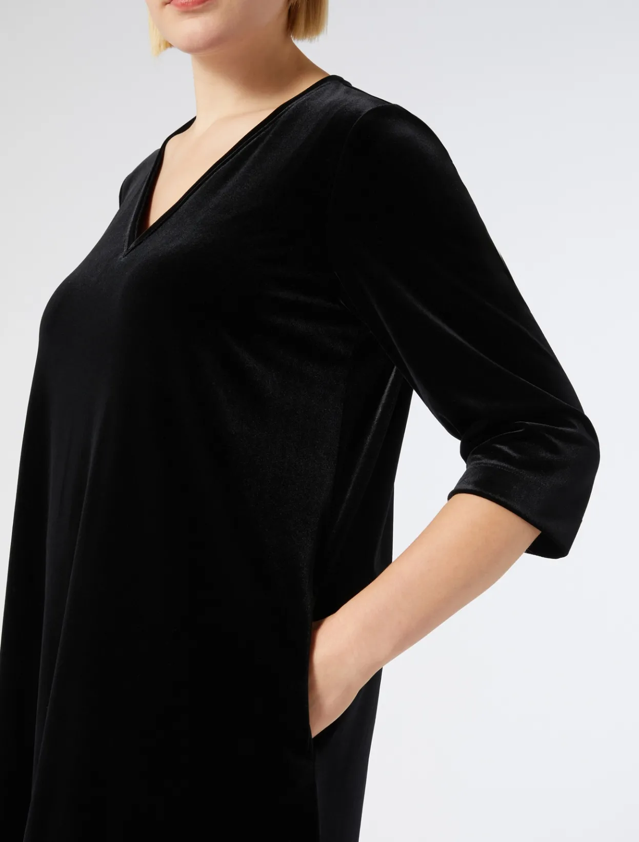 Dresses | Dresses | Marina Rinaldi Velvet jersey dress BLACK