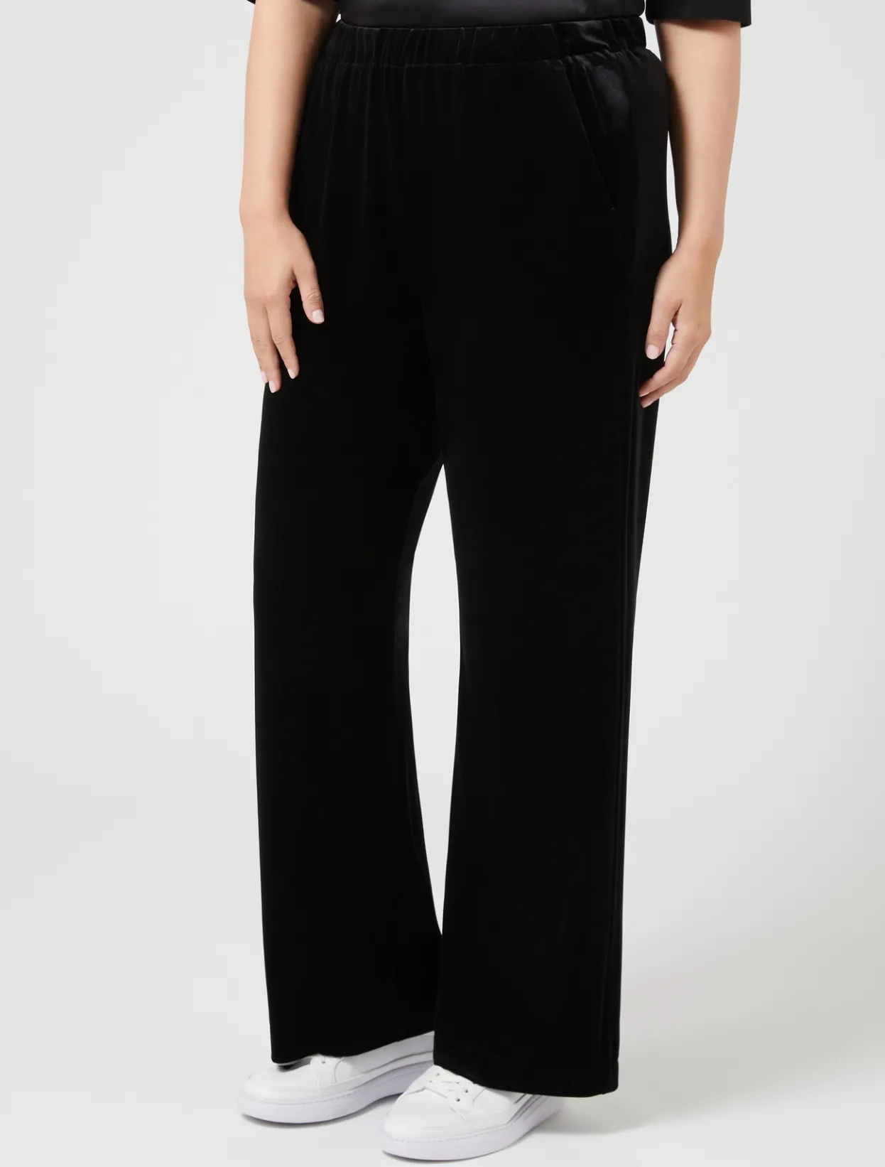 Trousers & Jeans | Trousers & Jeans | Marina Rinaldi Velvet jersey trousers BLACK