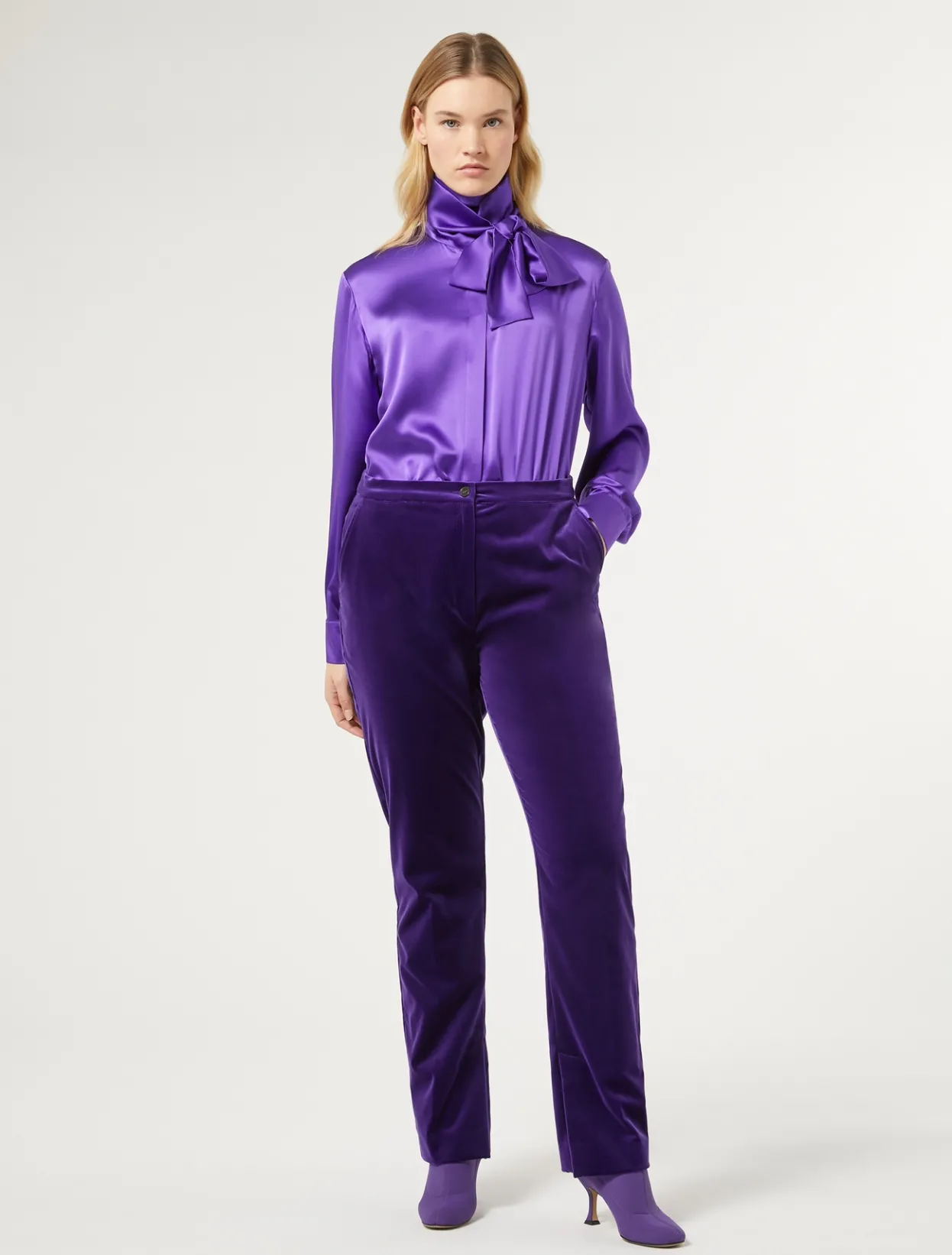 Trousers & Jeans | Trousers & Jeans | Marina Rinaldi Velvet trousers PURPLE