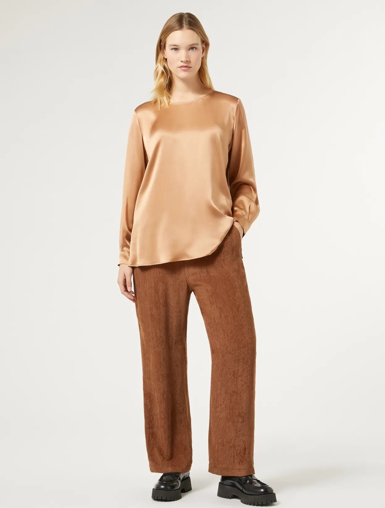 Trousers & Jeans | Trousers & Jeans | Marina Rinaldi Velvet trousers BROWN