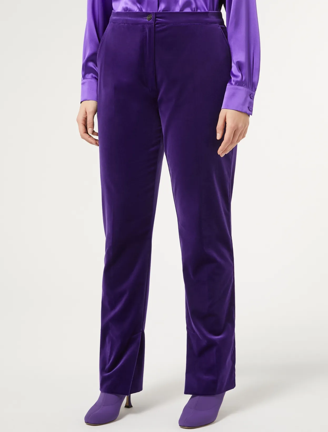 Trousers & Jeans | Trousers & Jeans | Marina Rinaldi Velvet trousers PURPLE