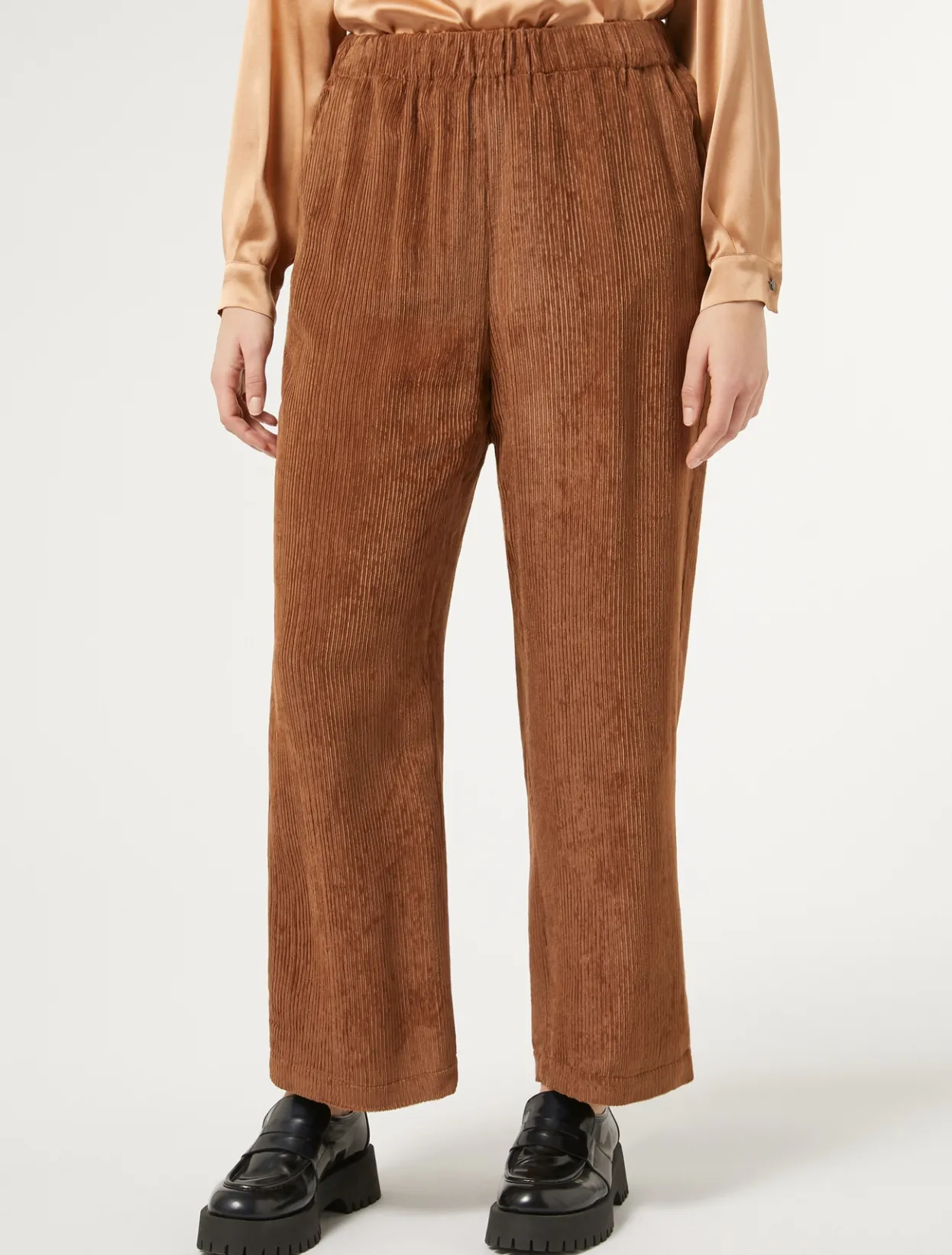 Trousers & Jeans | Trousers & Jeans | Marina Rinaldi Velvet trousers BROWN