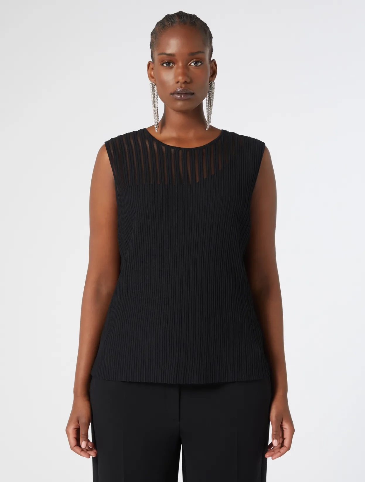 Blouses | Knitwear | Marina Rinaldi Viscose cardigan and top BLACK