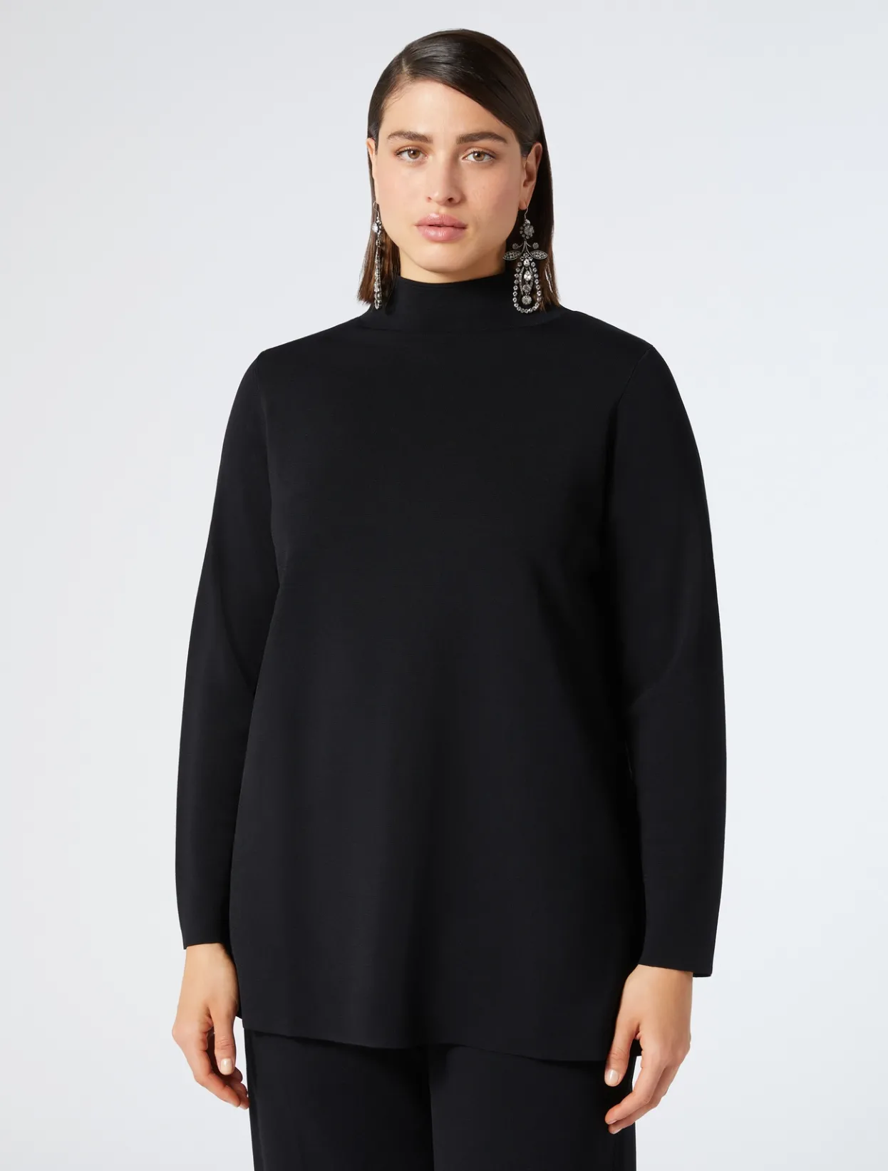 Knitwear | Knitwear | Marina Rinaldi Viscose sweater BLACK