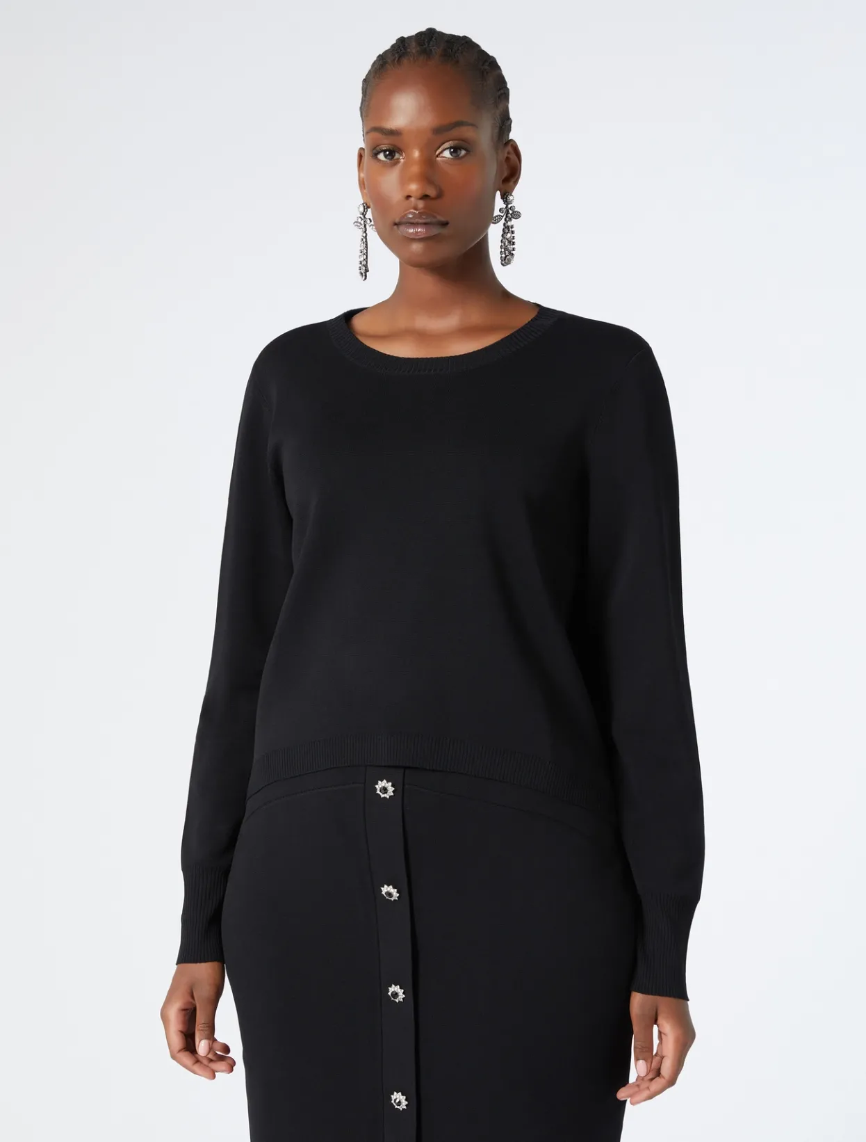 Knitwear | Knitwear | Marina Rinaldi Viscose sweater BLACK