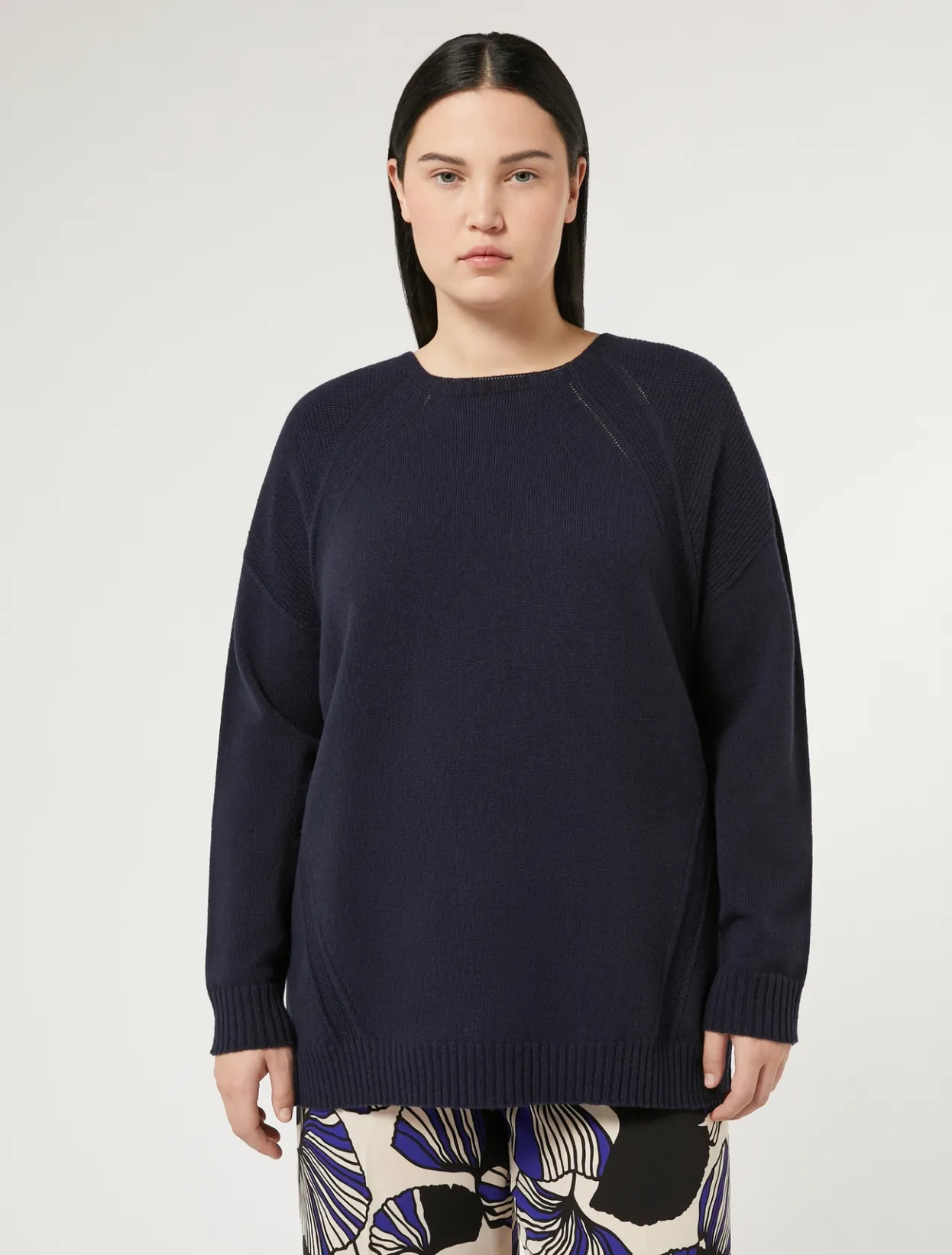 Knitwear | Knitwear | Marina Rinaldi Viscose, wool and cashmere sweater ULTRAMARINE