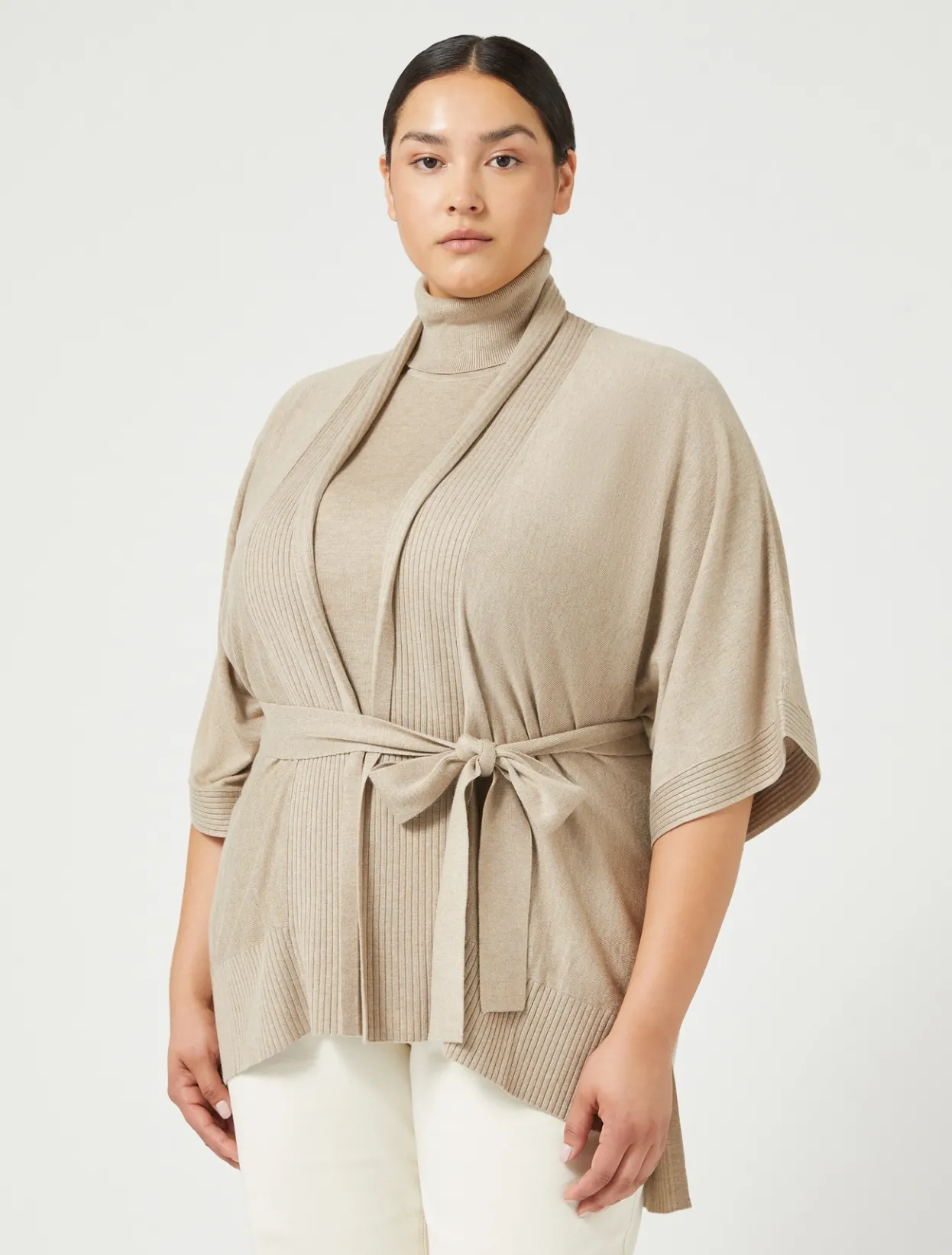 Knitwear | Knitwear | Marina Rinaldi Viscose yarn cardigan BEIGE