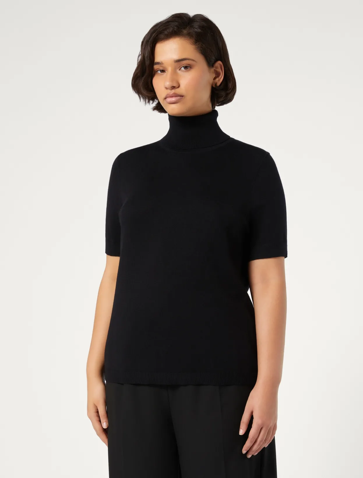 Knitwear | Knitwear | Marina Rinaldi Viscose yarn sweater BLACK