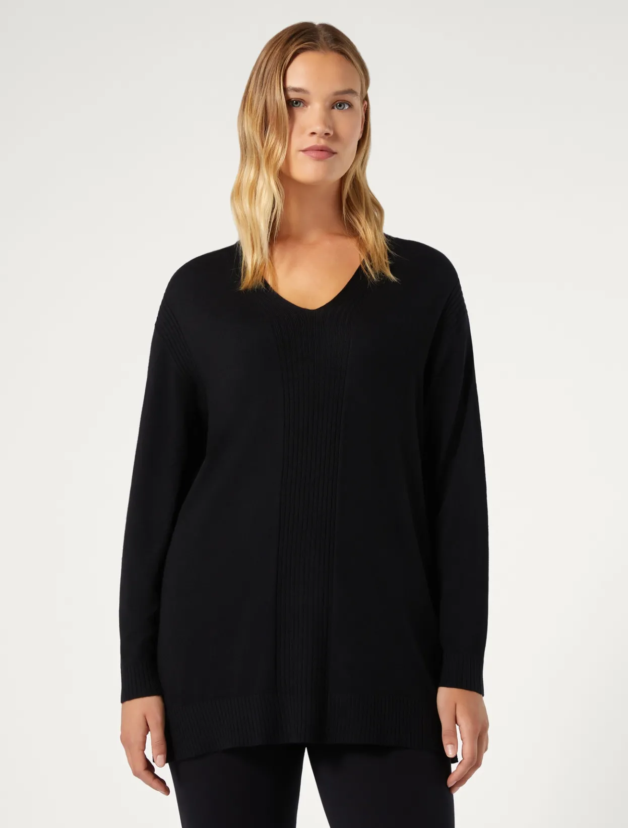 Knitwear | Knitwear | Marina Rinaldi Viscose yarn sweater BLACK