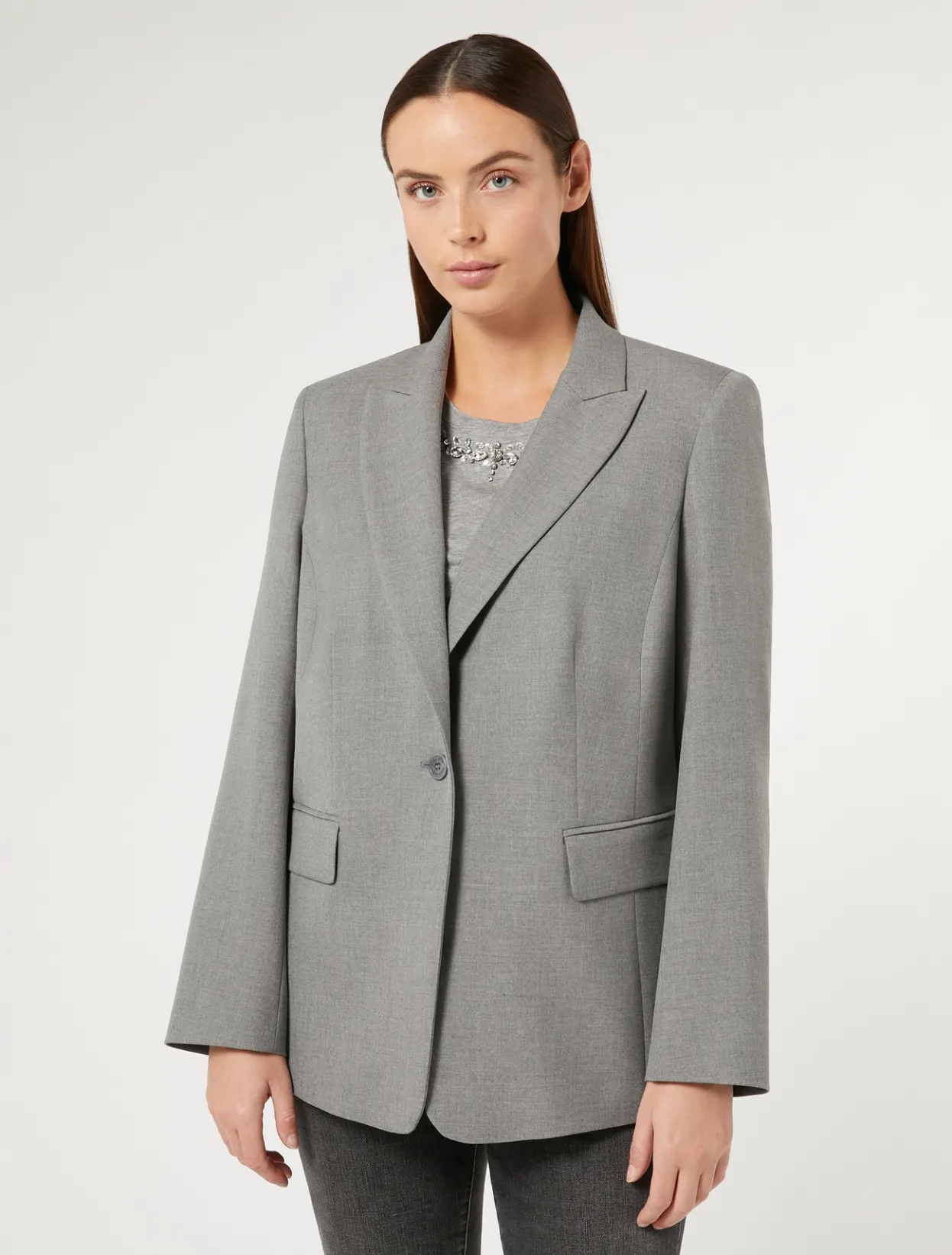 Jacket & Blazers | Jacket & Blazers | Marina Rinaldi Viscose-blend blazer jacket MEDIUMGREY