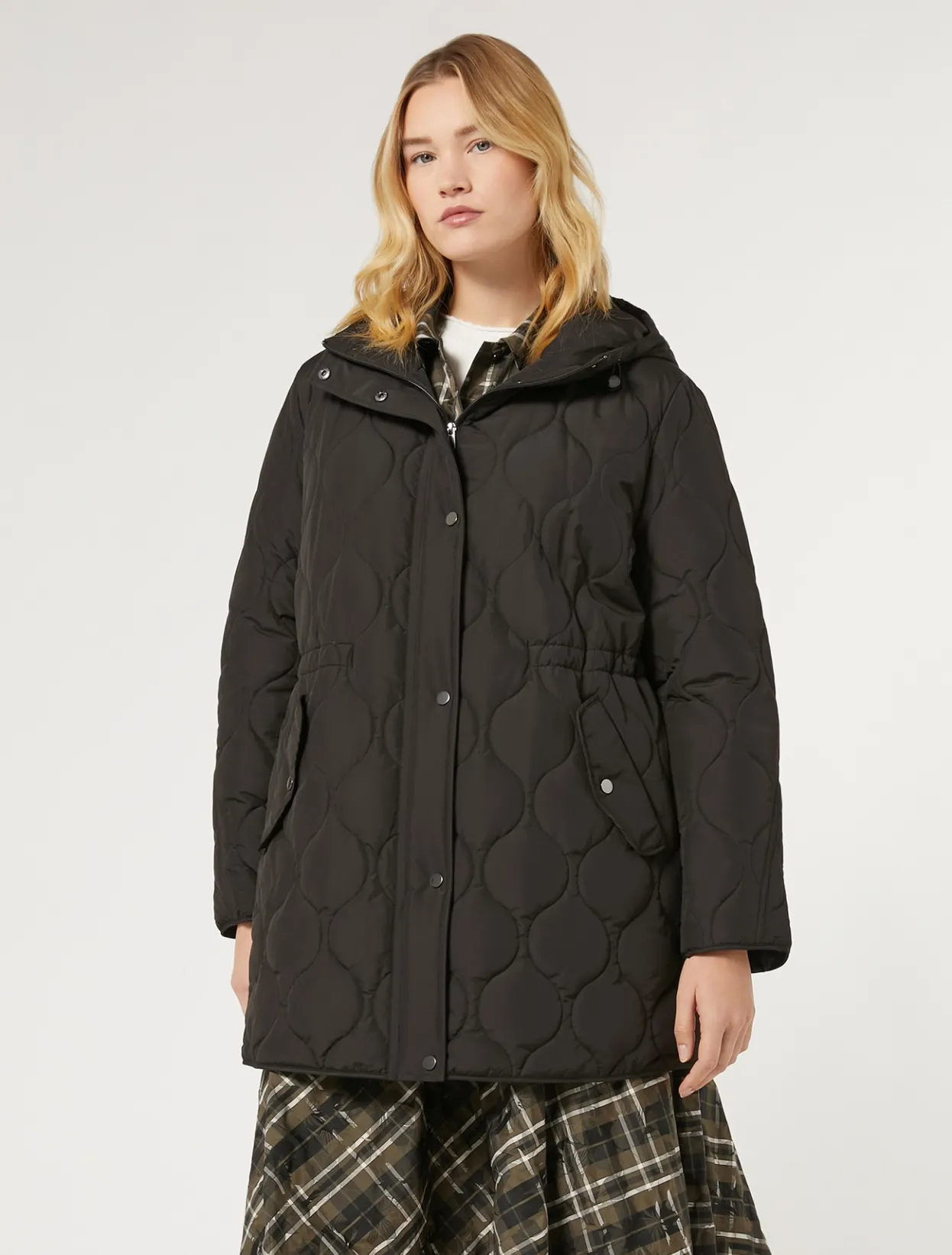 Down Jackets | Down Jackets | Marina Rinaldi Water-repellent canvas jacket BLACK