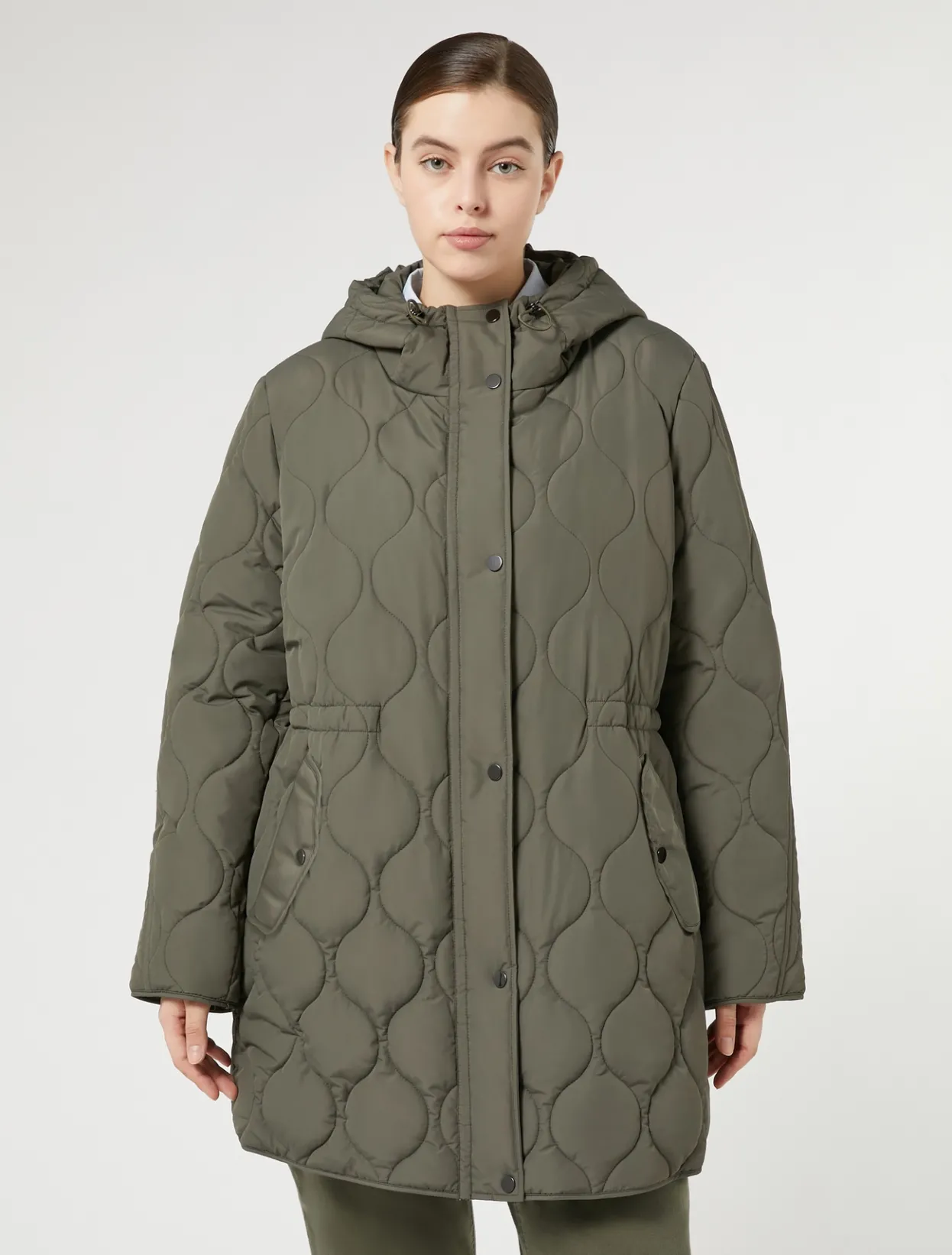 Down Jackets | Down Jackets | Marina Rinaldi Water-repellent canvas jacket KAKI