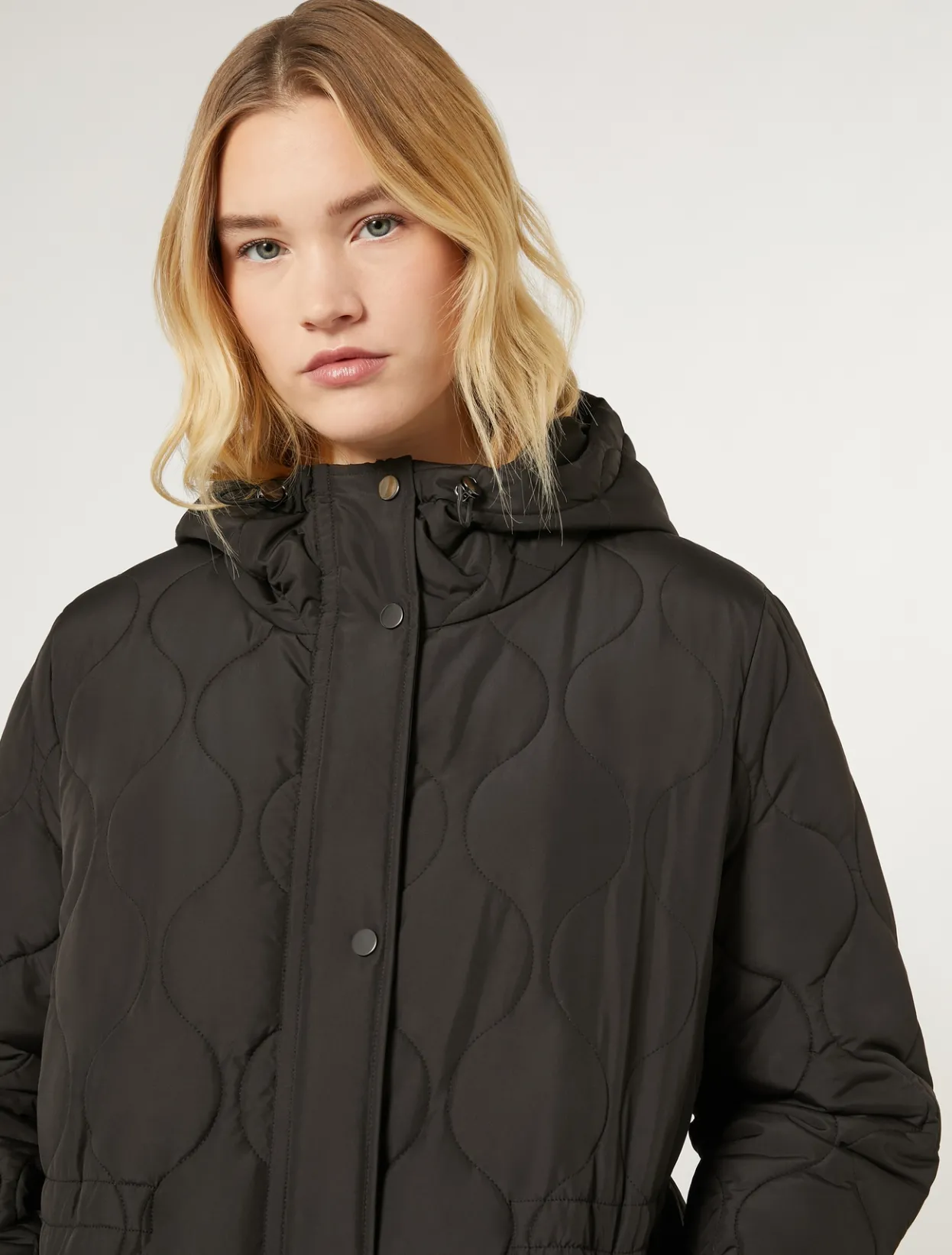 Down Jackets | Down Jackets | Marina Rinaldi Water-repellent canvas jacket BLACK